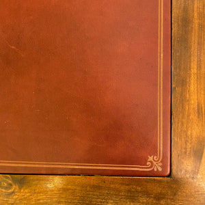 Antique Edwardian Walnut Partner's Desk with Tooled Leather Top