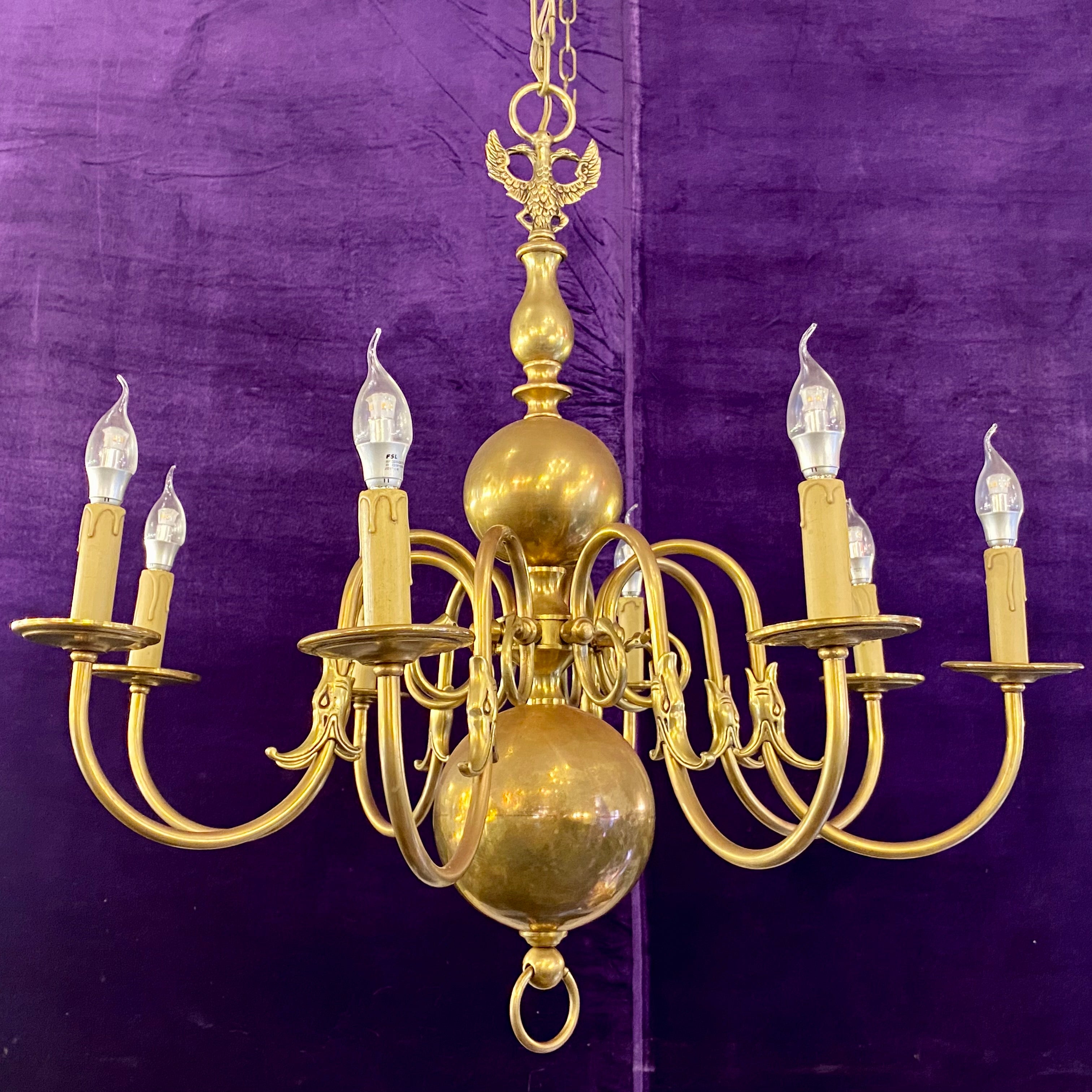 Antique Brass Flemish Chandelier