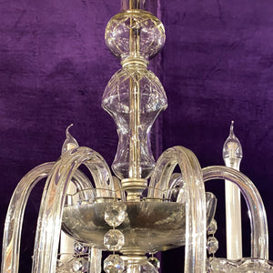 1920's Venetian Glass Chandelier with Original Crystals - SOLD