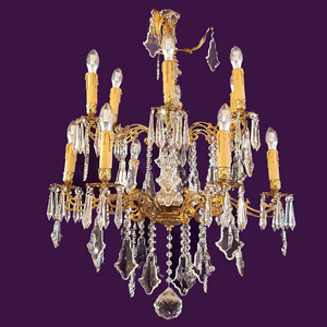 Antique Italian Gilt Brass Chandelier