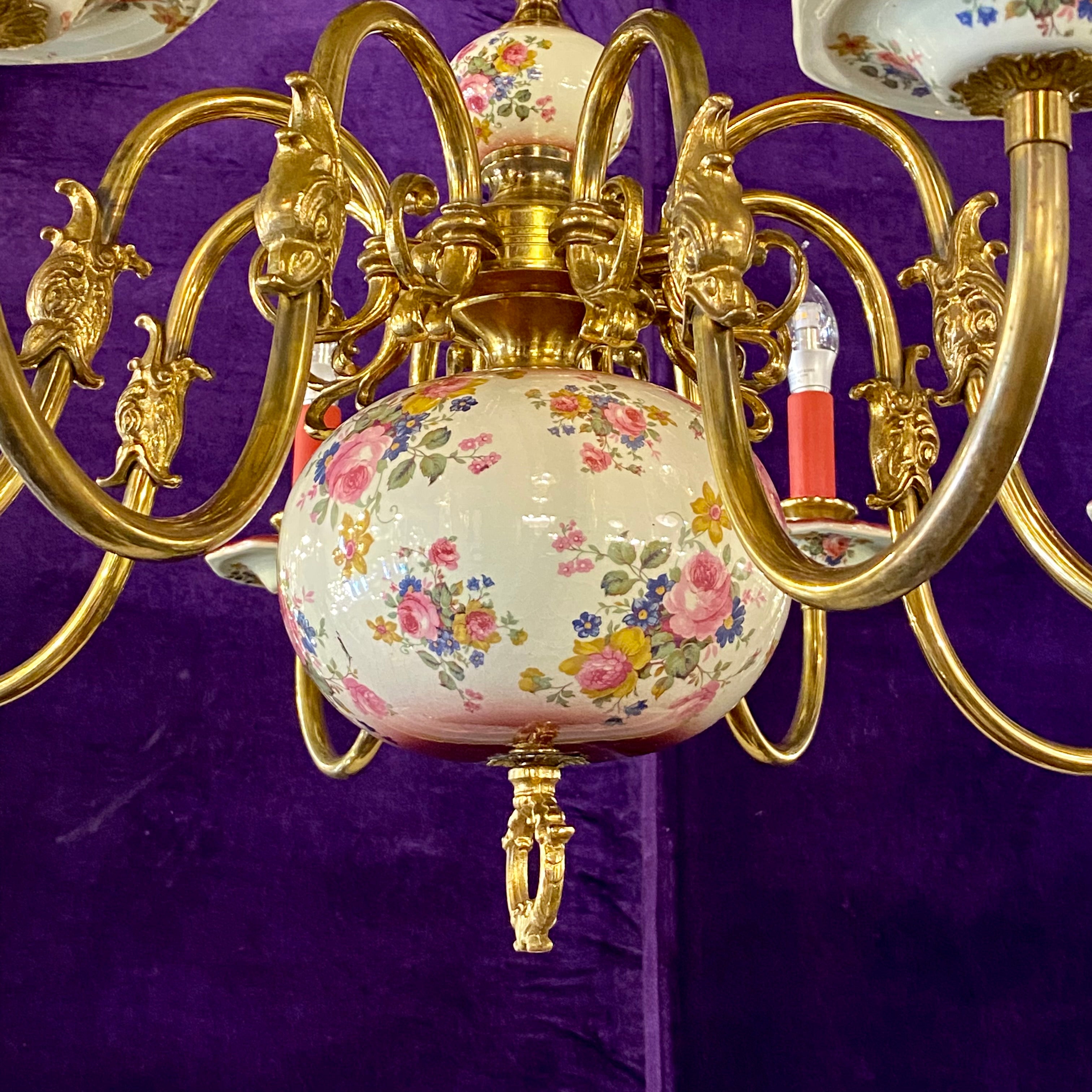 Glorious Large Delft Chandelier