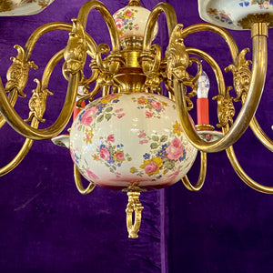 Glorious Large Delft Chandelier