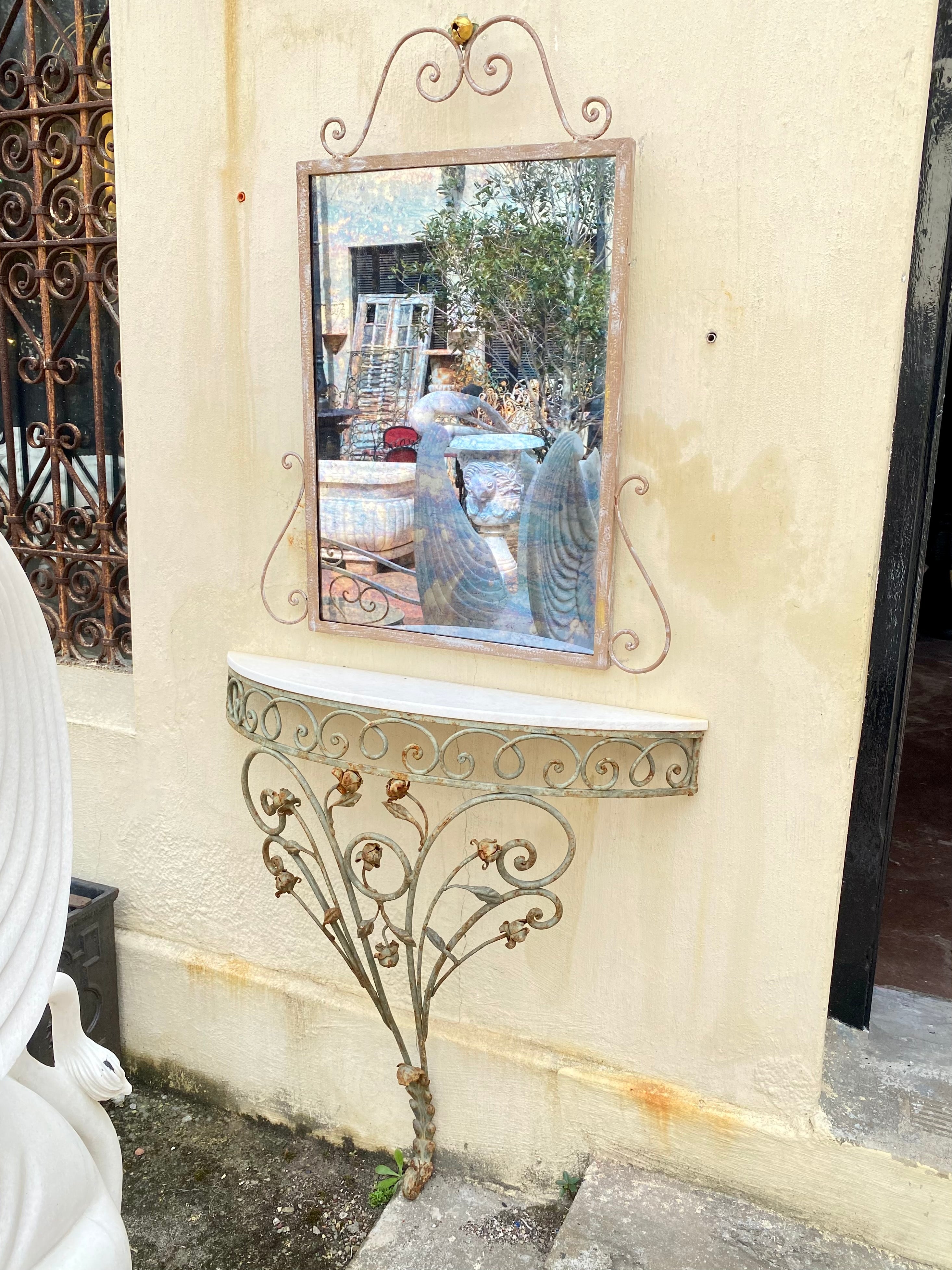 Aged Wrought Iron Mirror - SOLD