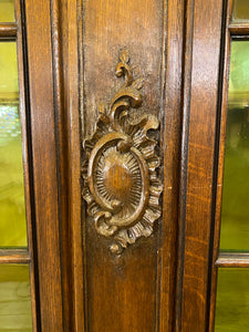 Antique French Oak Provencal Bookcase with Snails Feet