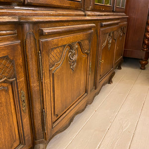 Antique French Oak Provencal Bookcase with Snails Feet