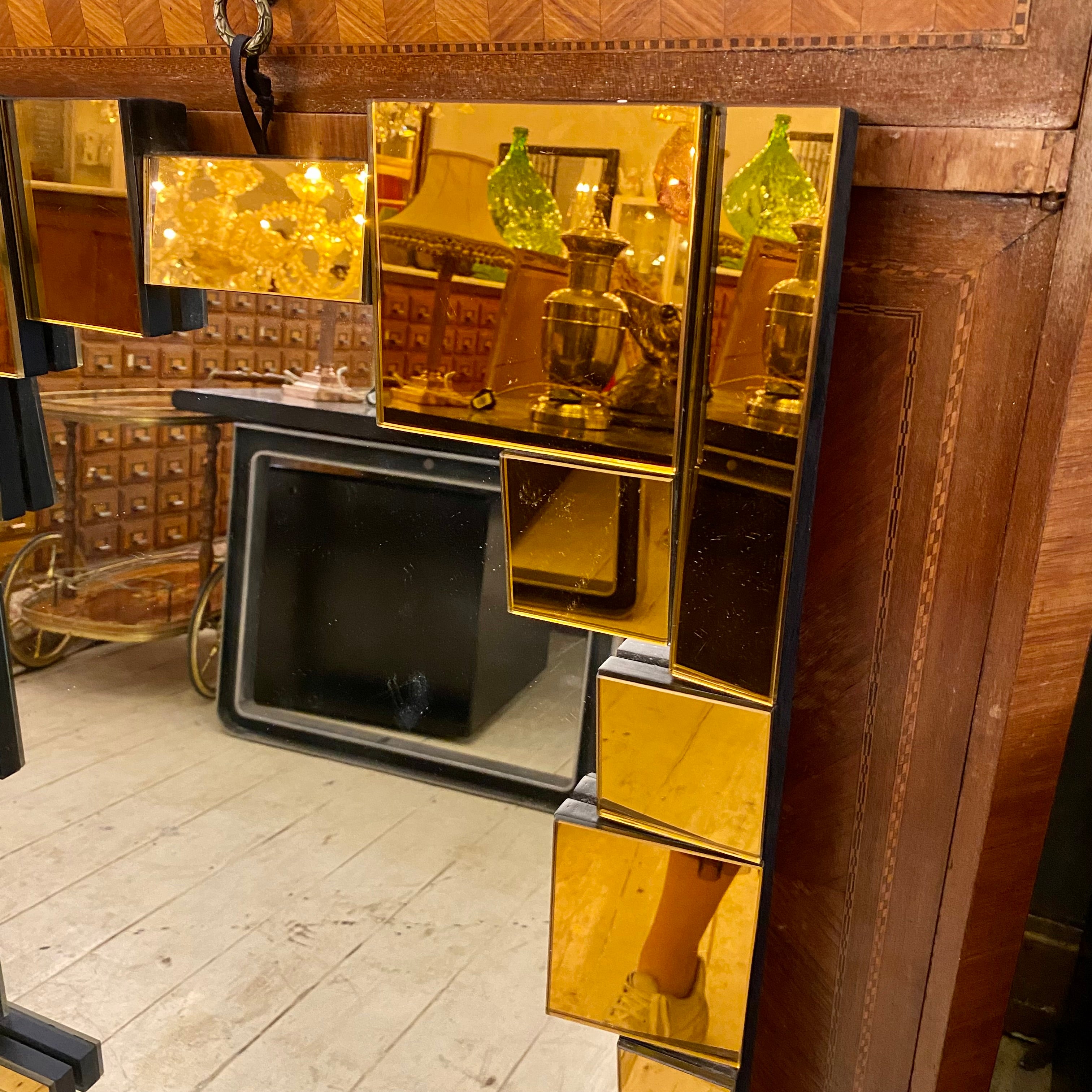 Contemporary Mirror with Amber Frame