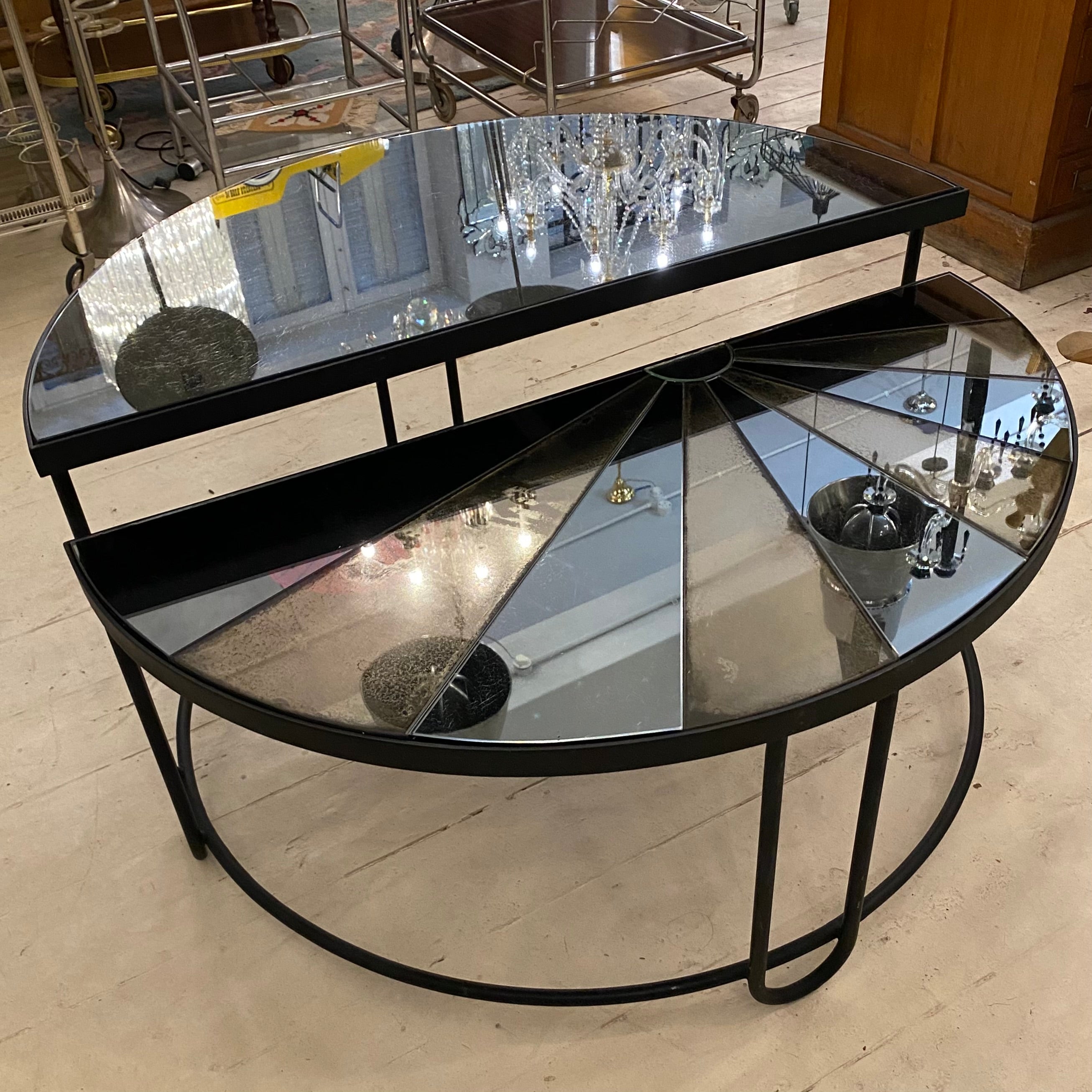 Aged Mirror Nestling Coffee Table