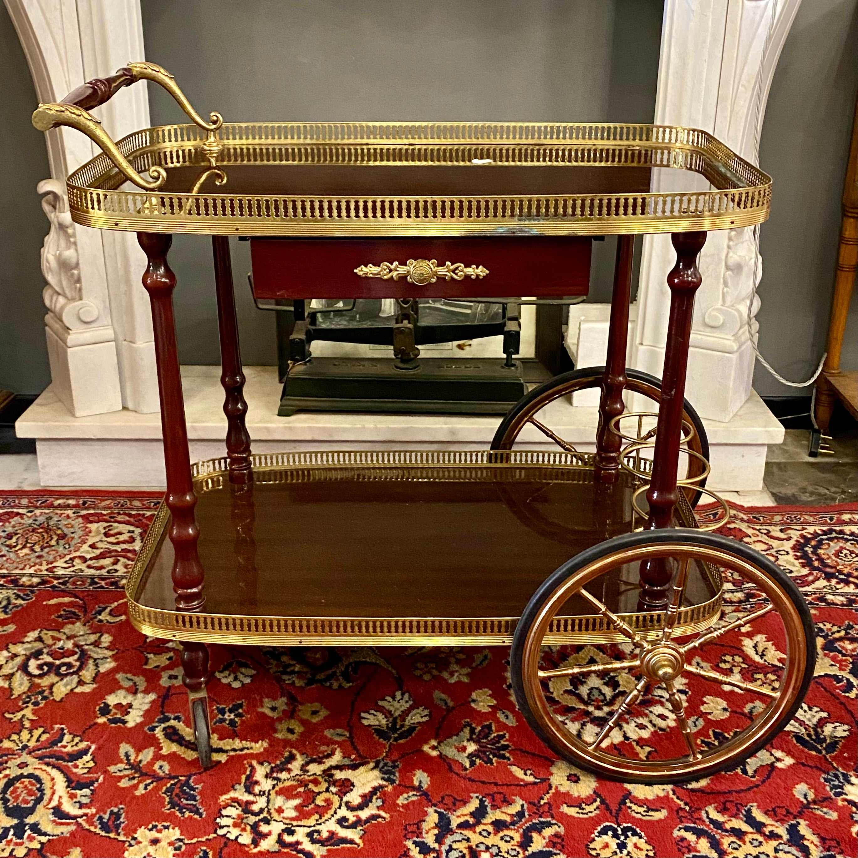 Vintage Italian Drinks Trolley with Drawer - SOLD