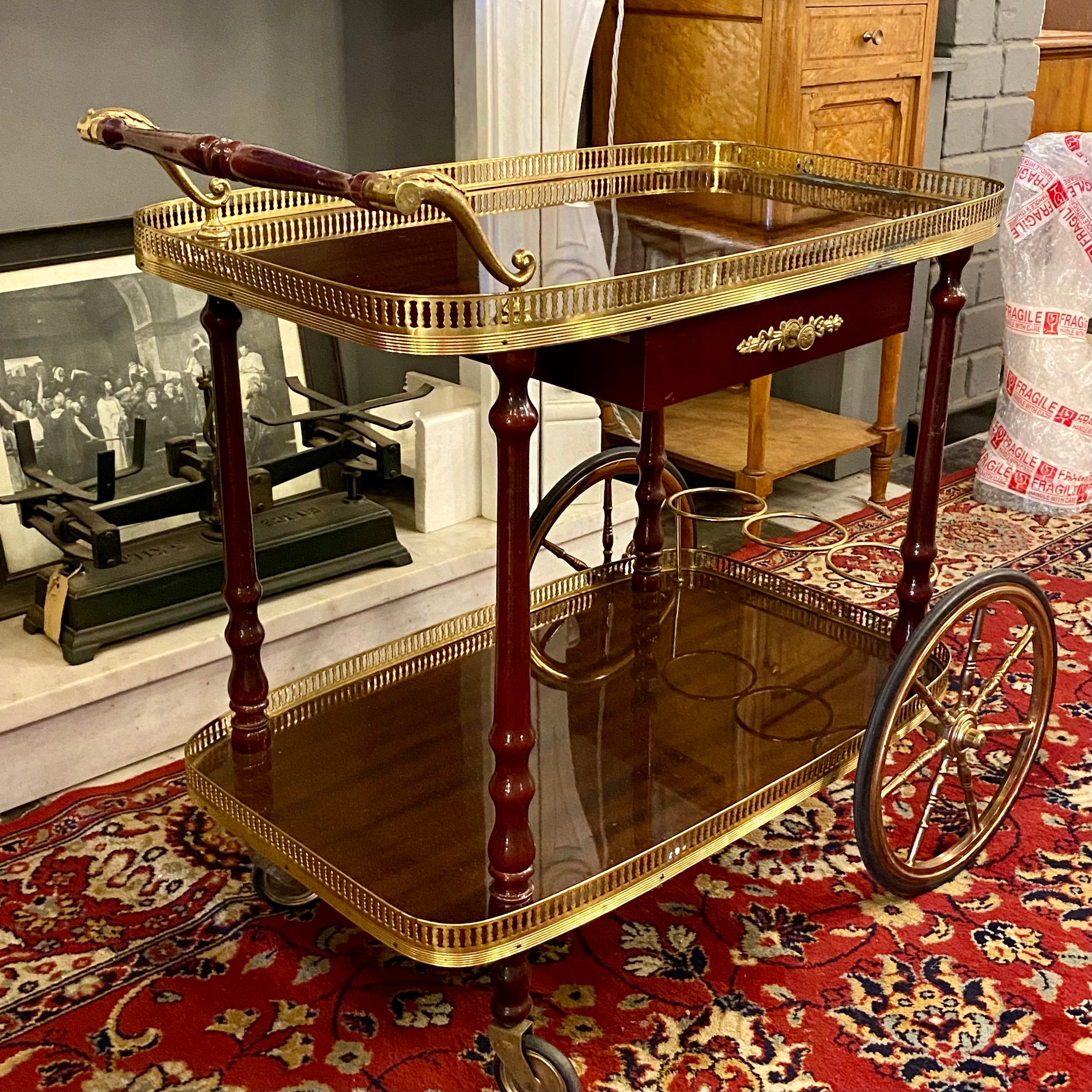 Vintage Italian Drinks Trolley with Drawer - SOLD