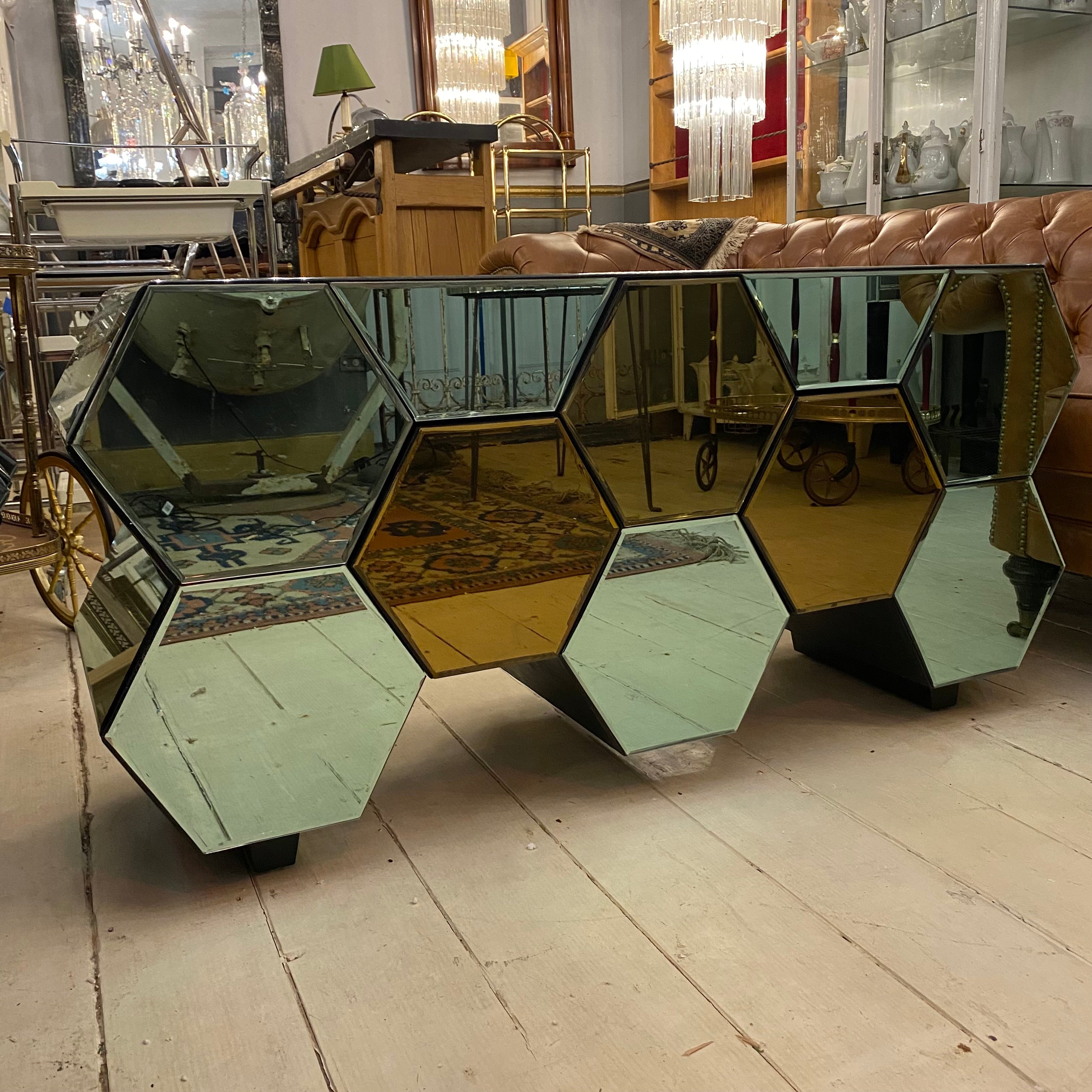 Contemporary Mirrored Console