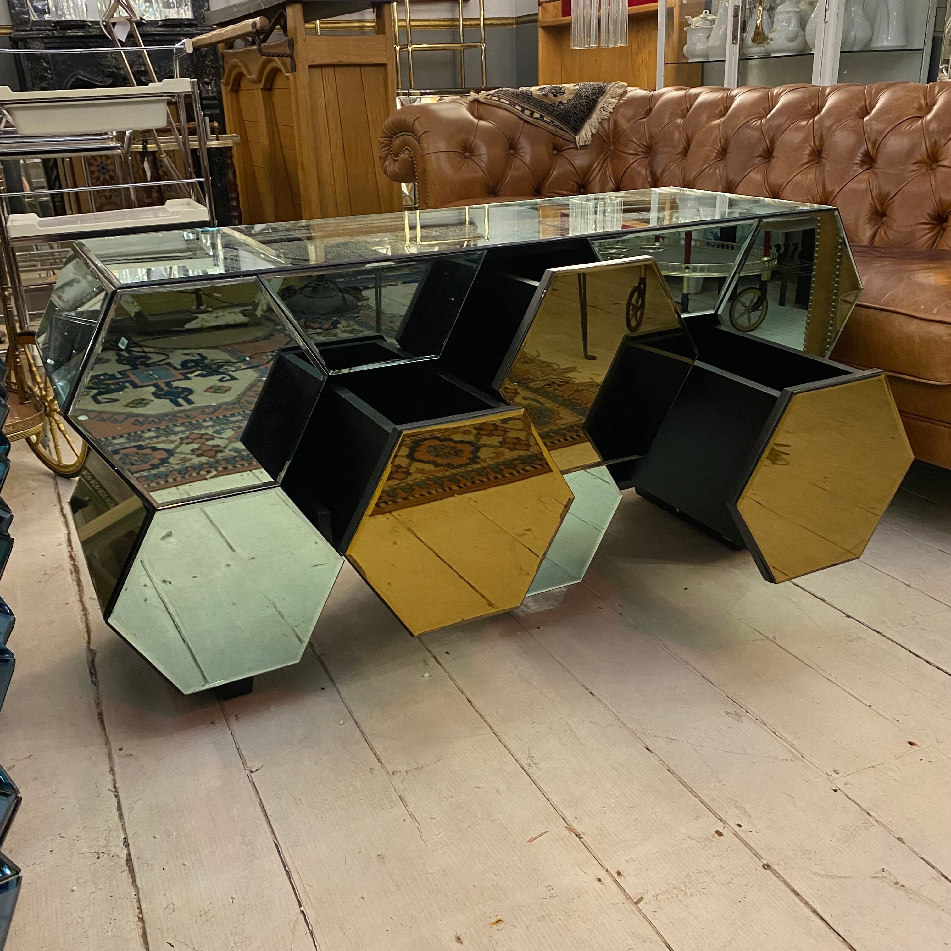 Contemporary Mirrored Console