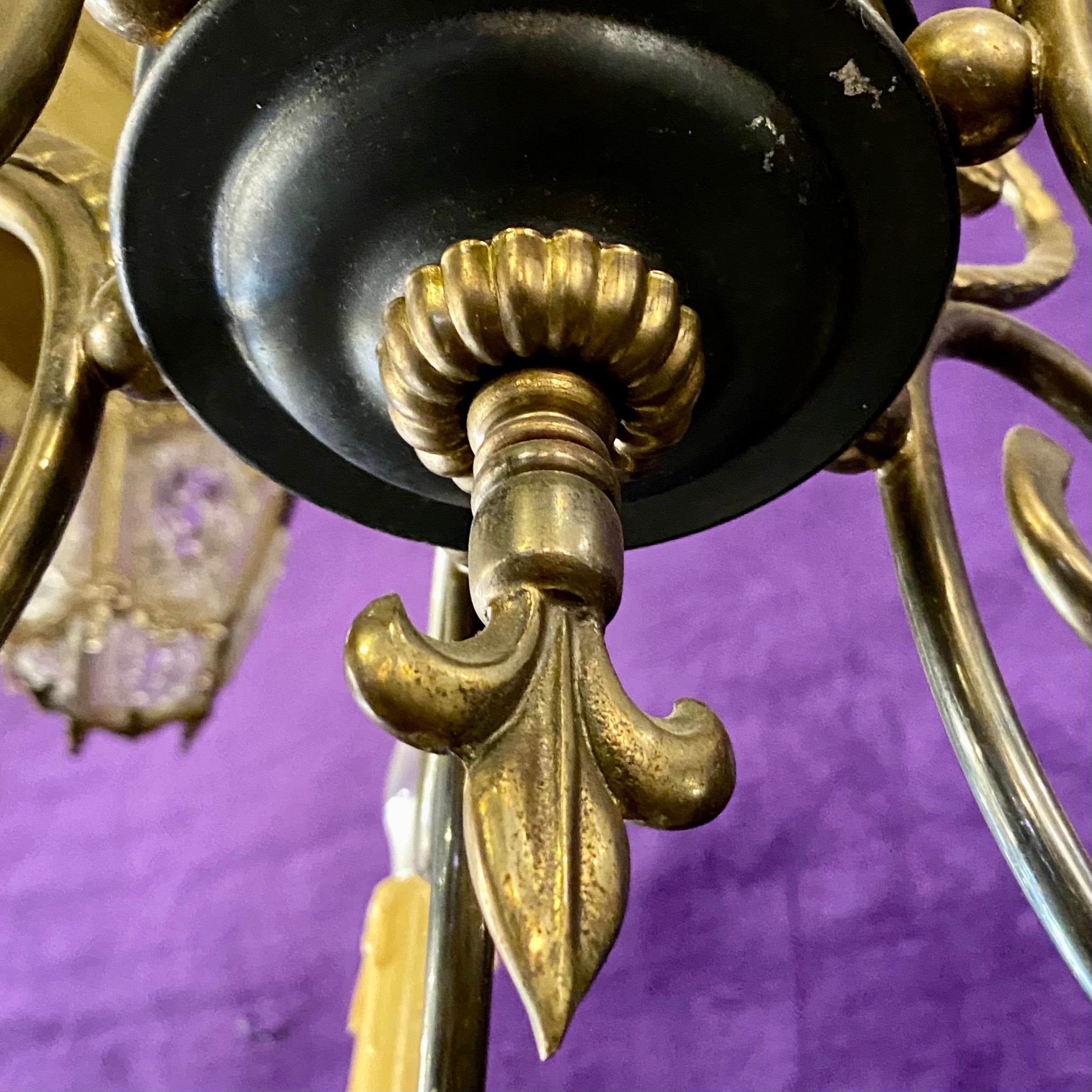 Metal and Brass Empire Era Chandelier