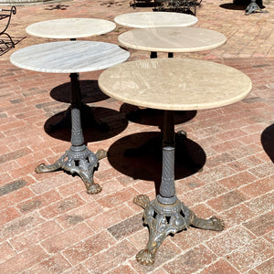 Creme/White Marble Top with Cast Iron Base