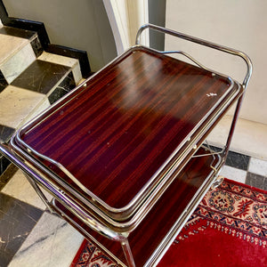 Vintage 1970's Drinks Trolley with Chrome Frame - SOLD