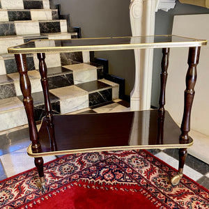 Large Vintage Drinks Trolley with Gilt Metal Frame - SOLD