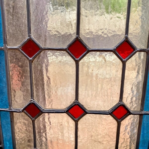 Beautiful Pair of Stained Glass Door Panels with Fanlight