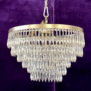 Nickel & Crystal Waterfall Chandelier