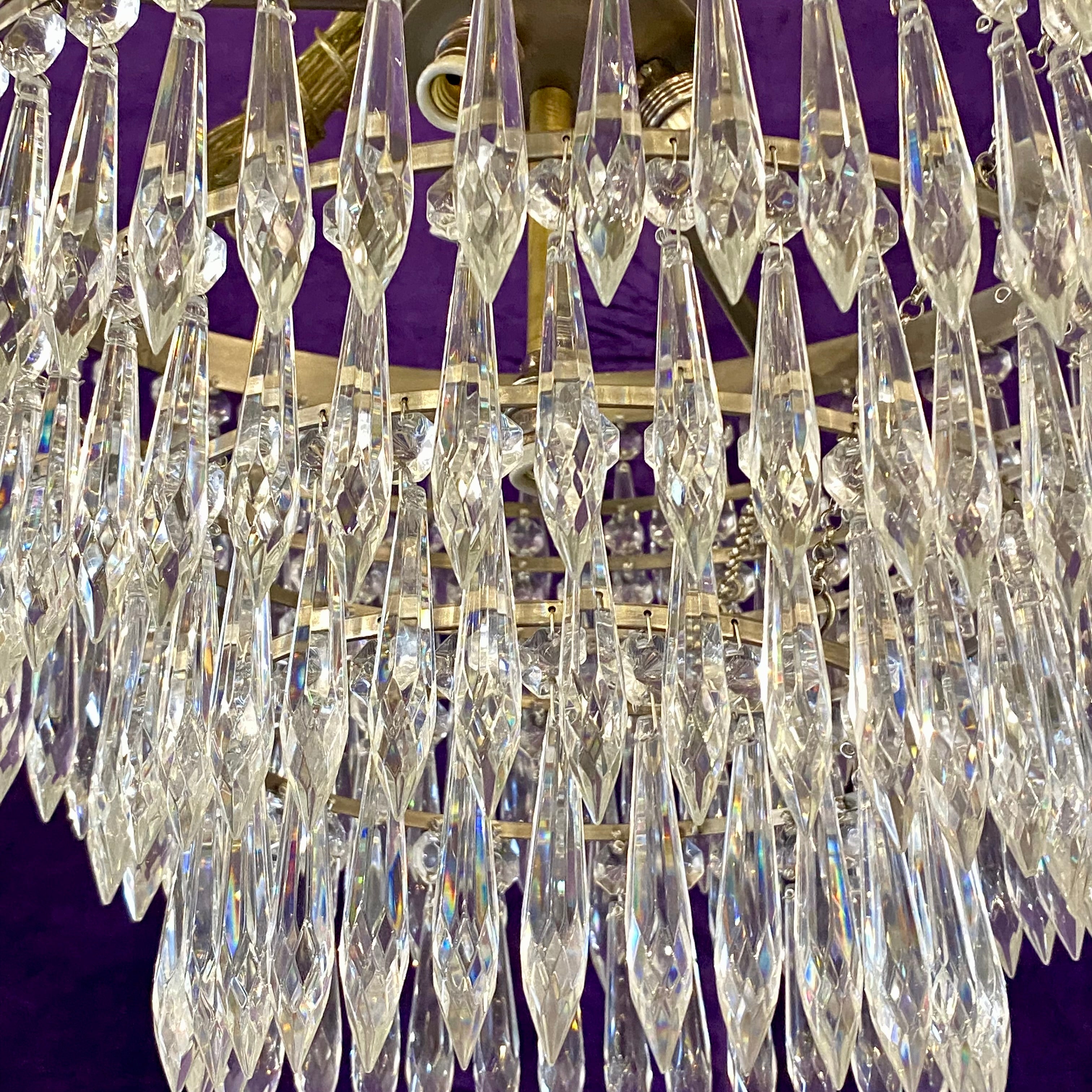 Nickel & Crystal Waterfall Chandelier