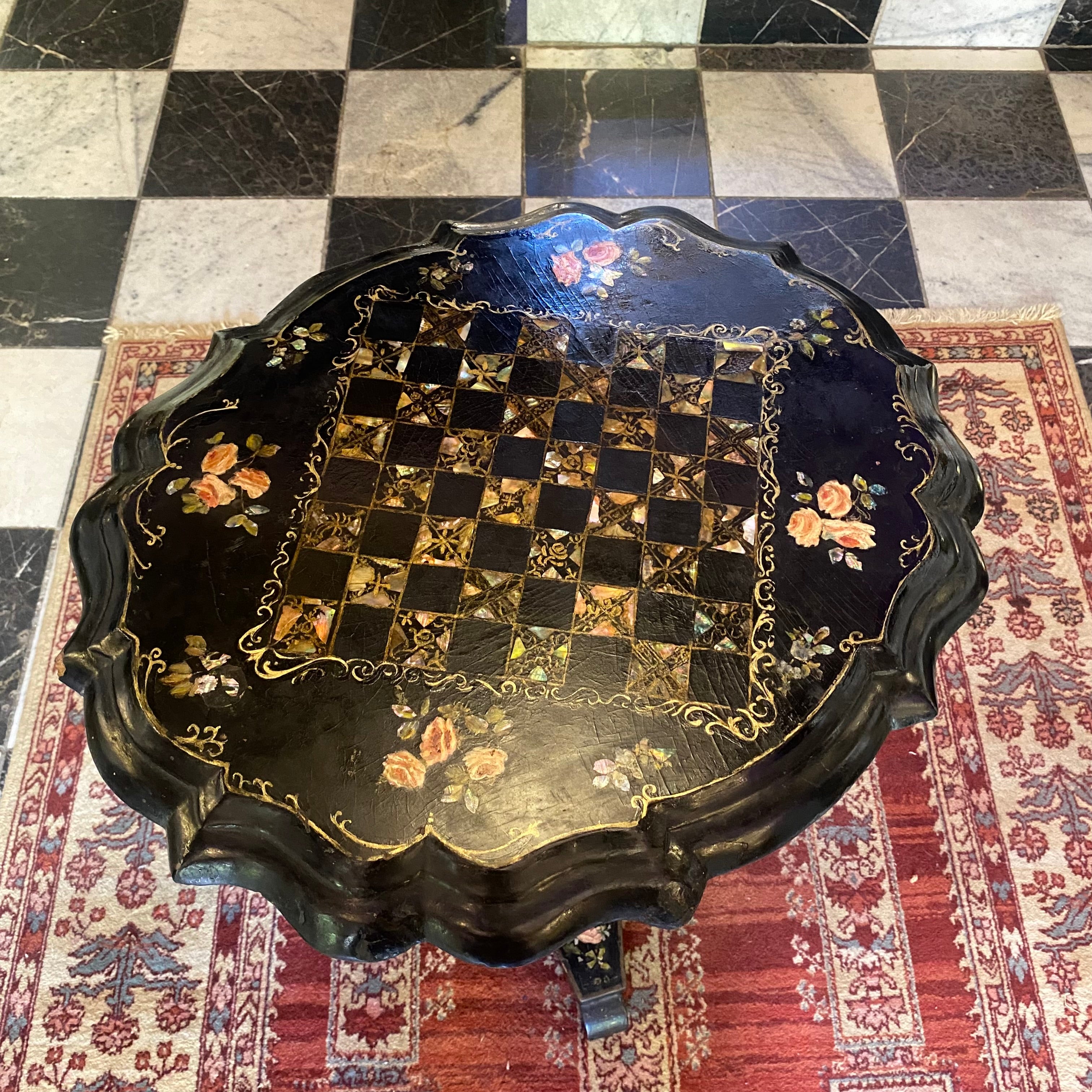 Antique Chinoiserie Games Table