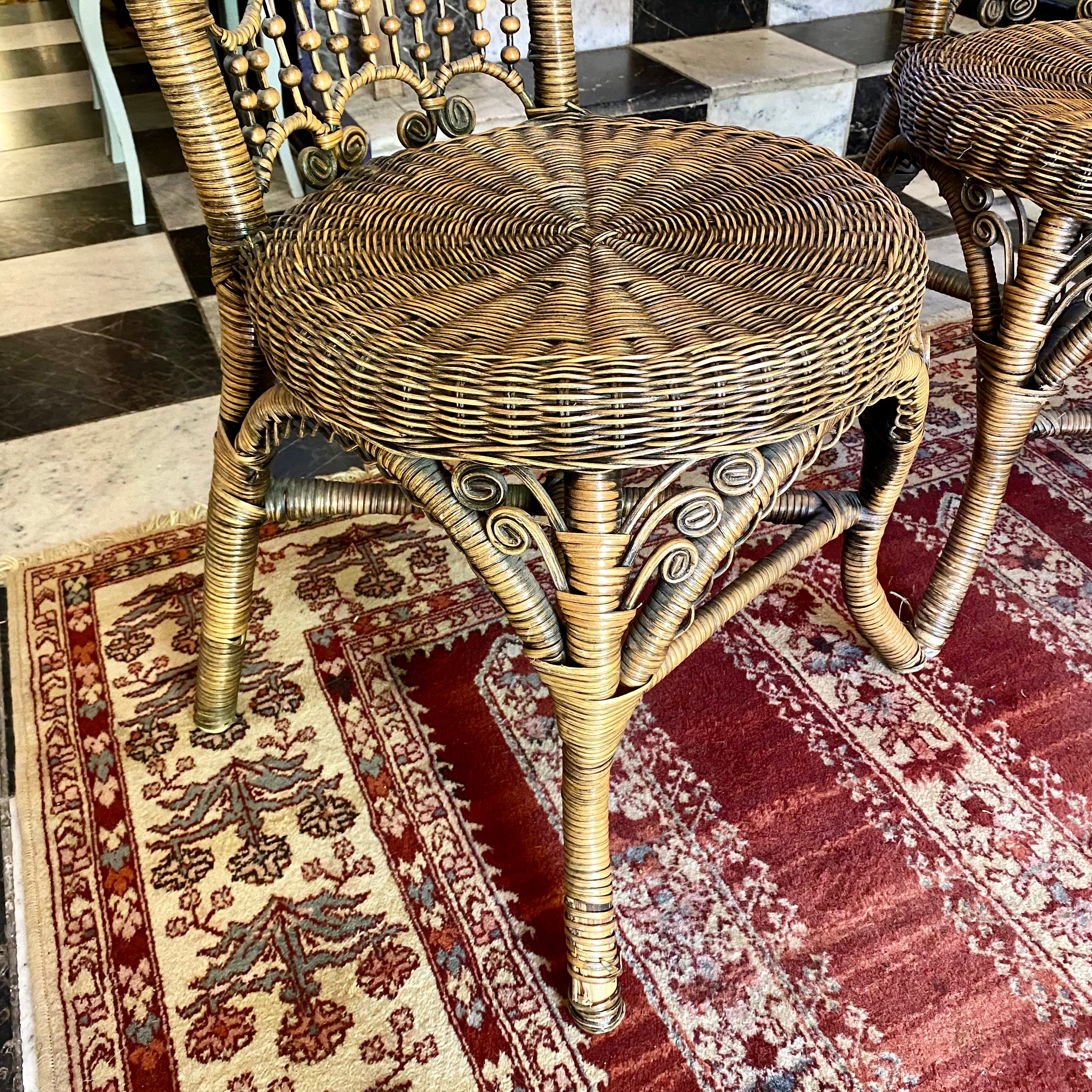 Pair of Vintage Rattan Chairs - SOLD