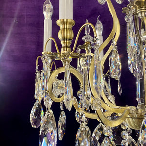 Beautiful Italian Cage Style Chandelier with Crystals