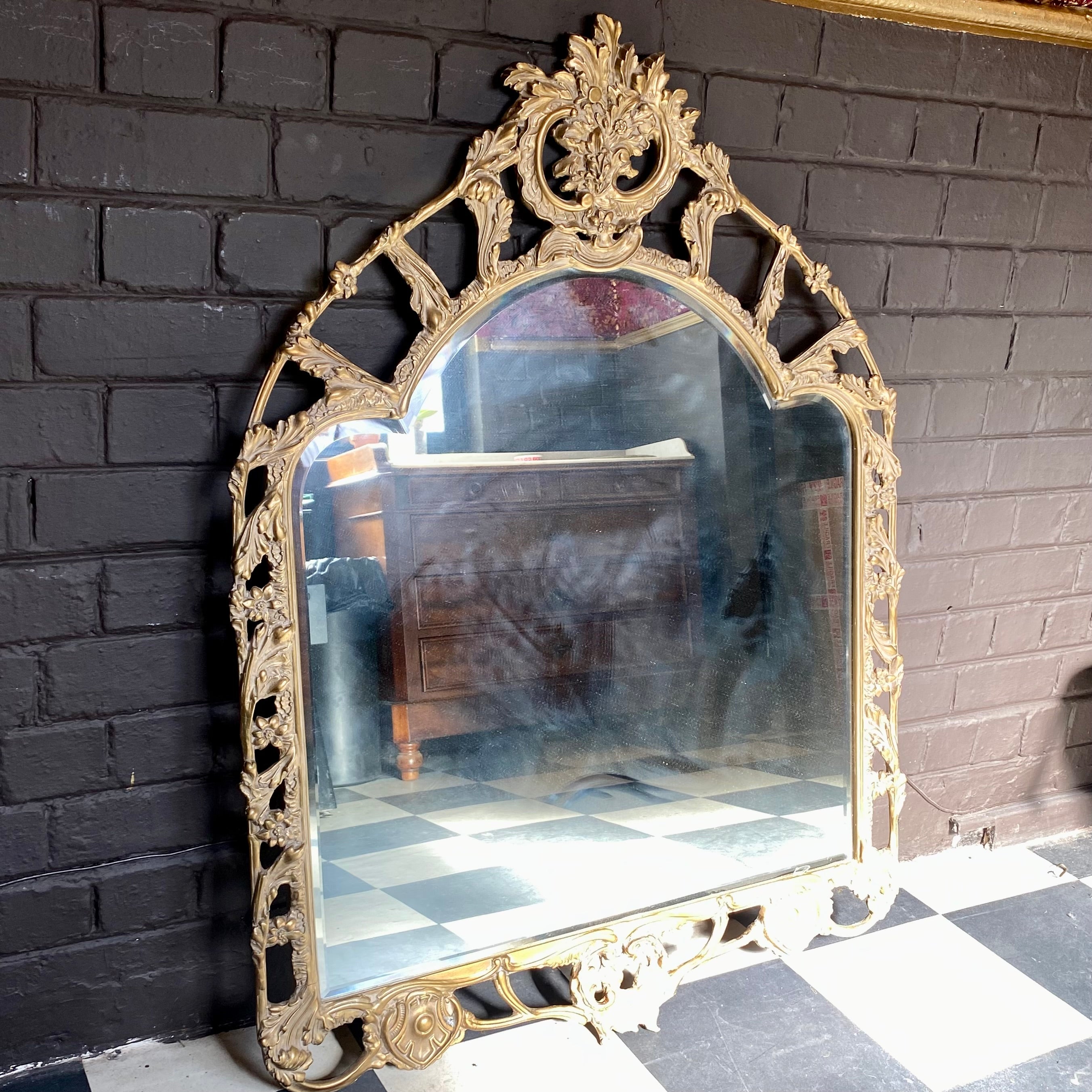 Antique French Beveled Mirror