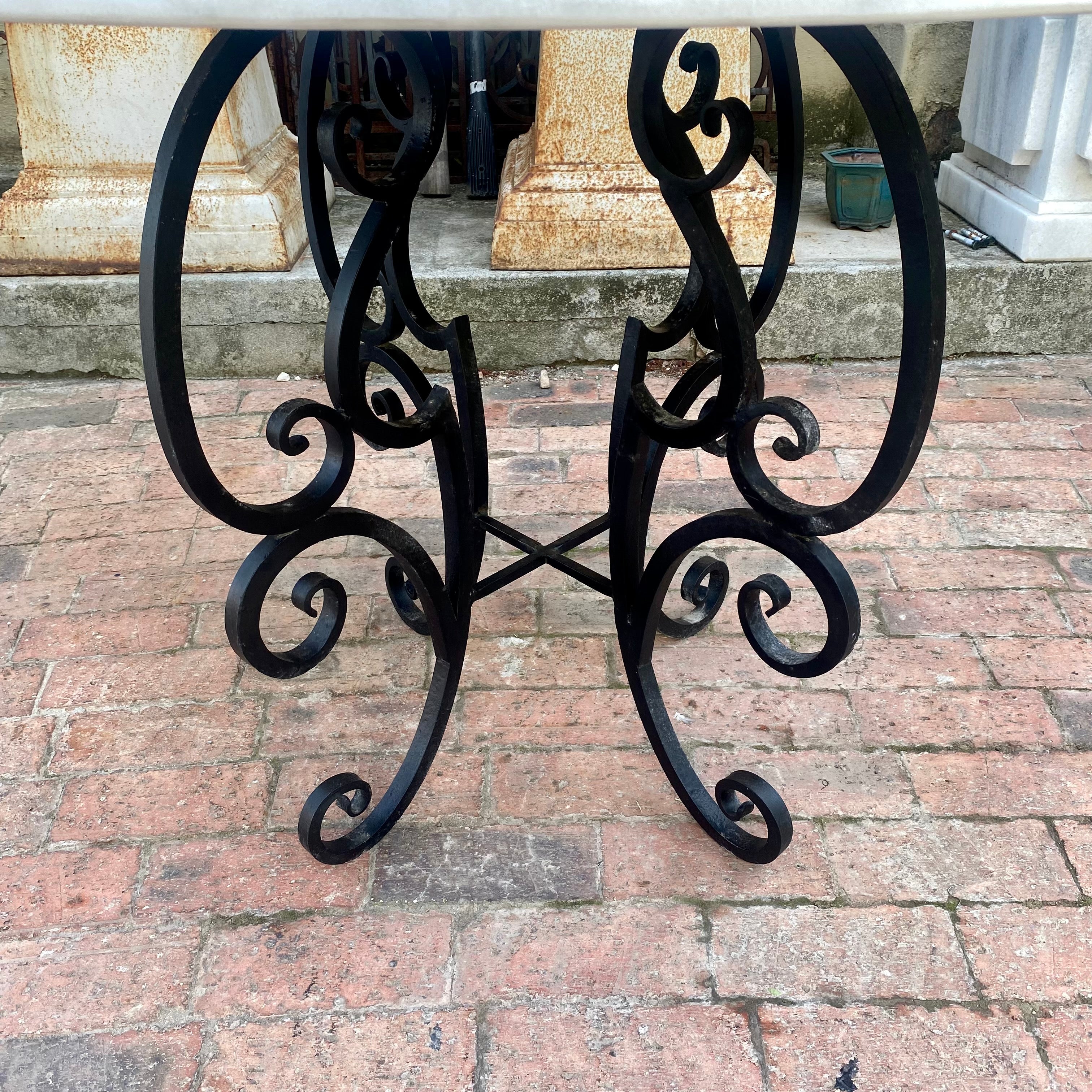 Elegant Wrought Iron & Steel Table Base