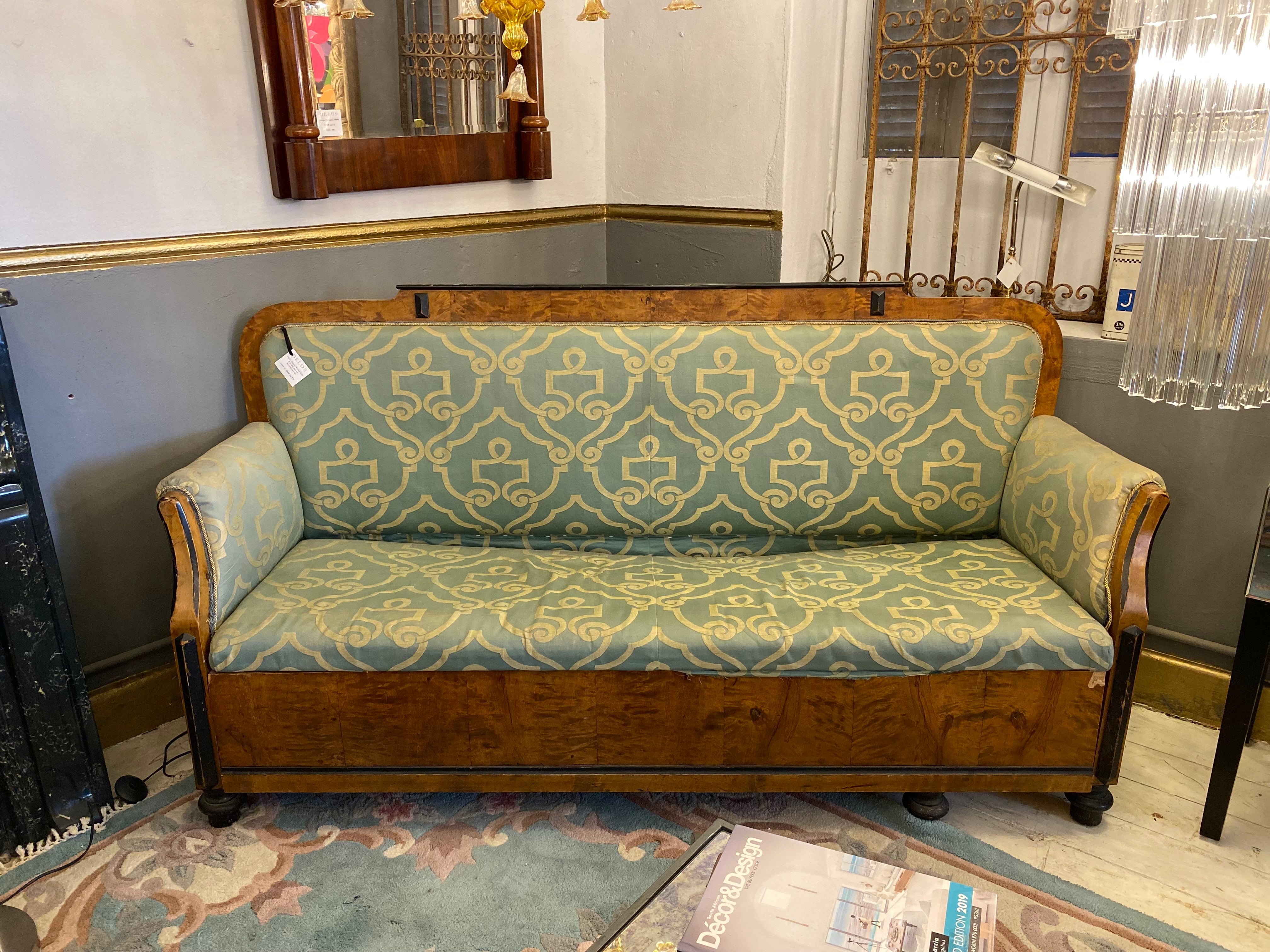 Edwardian Sofa with Walnut Veneer