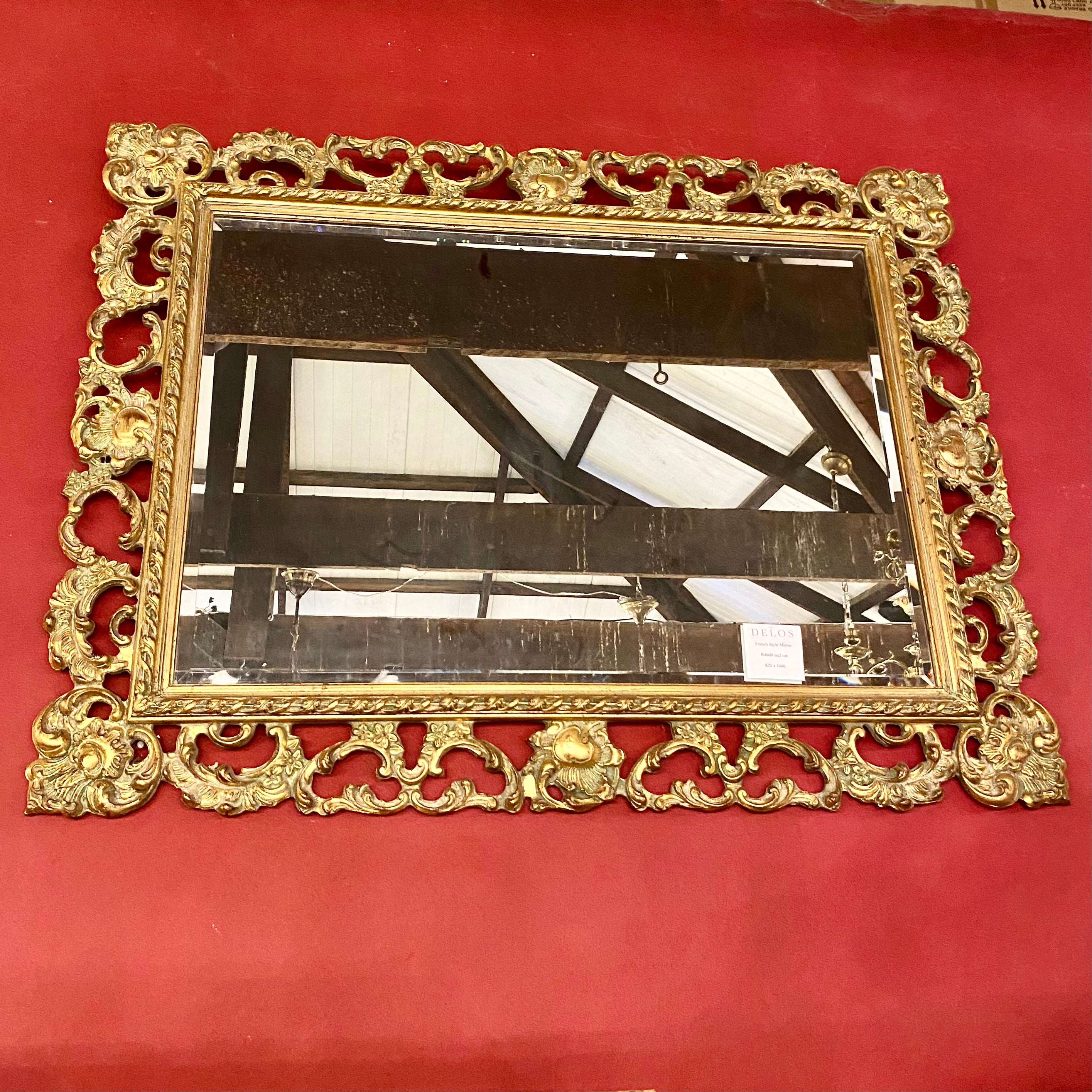 Vintage French Style Beveled Mirror