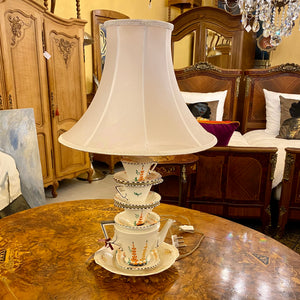 Art Deco Style Stacked Tea Pot Lamp - SOLD