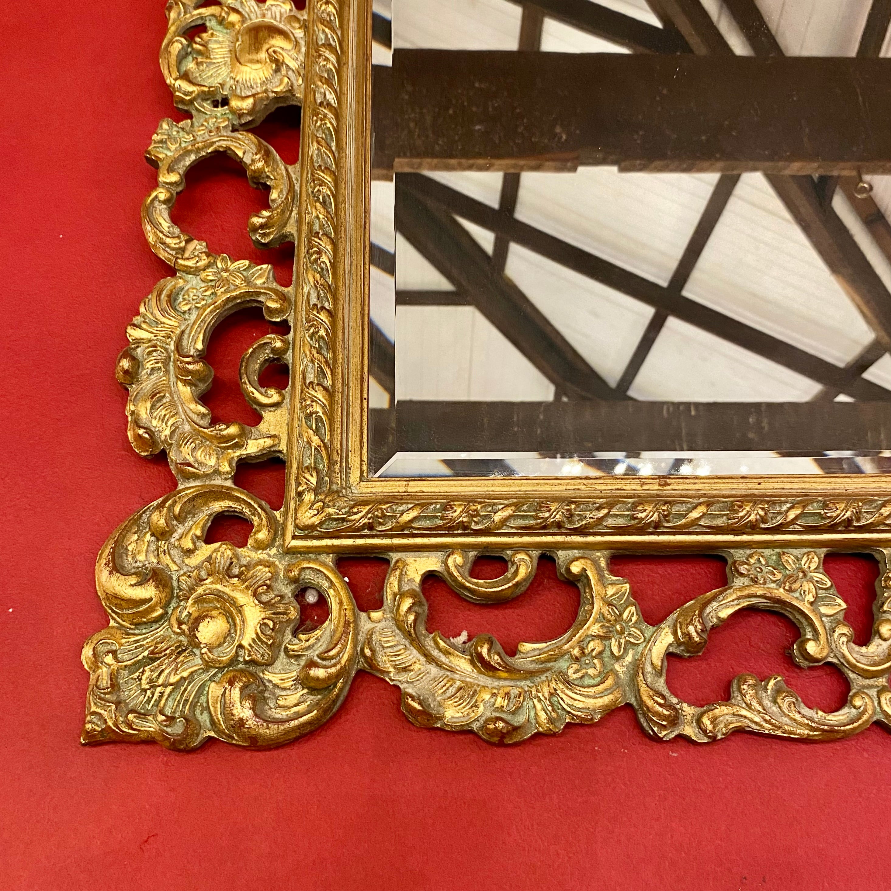 Vintage French Style Beveled Mirror