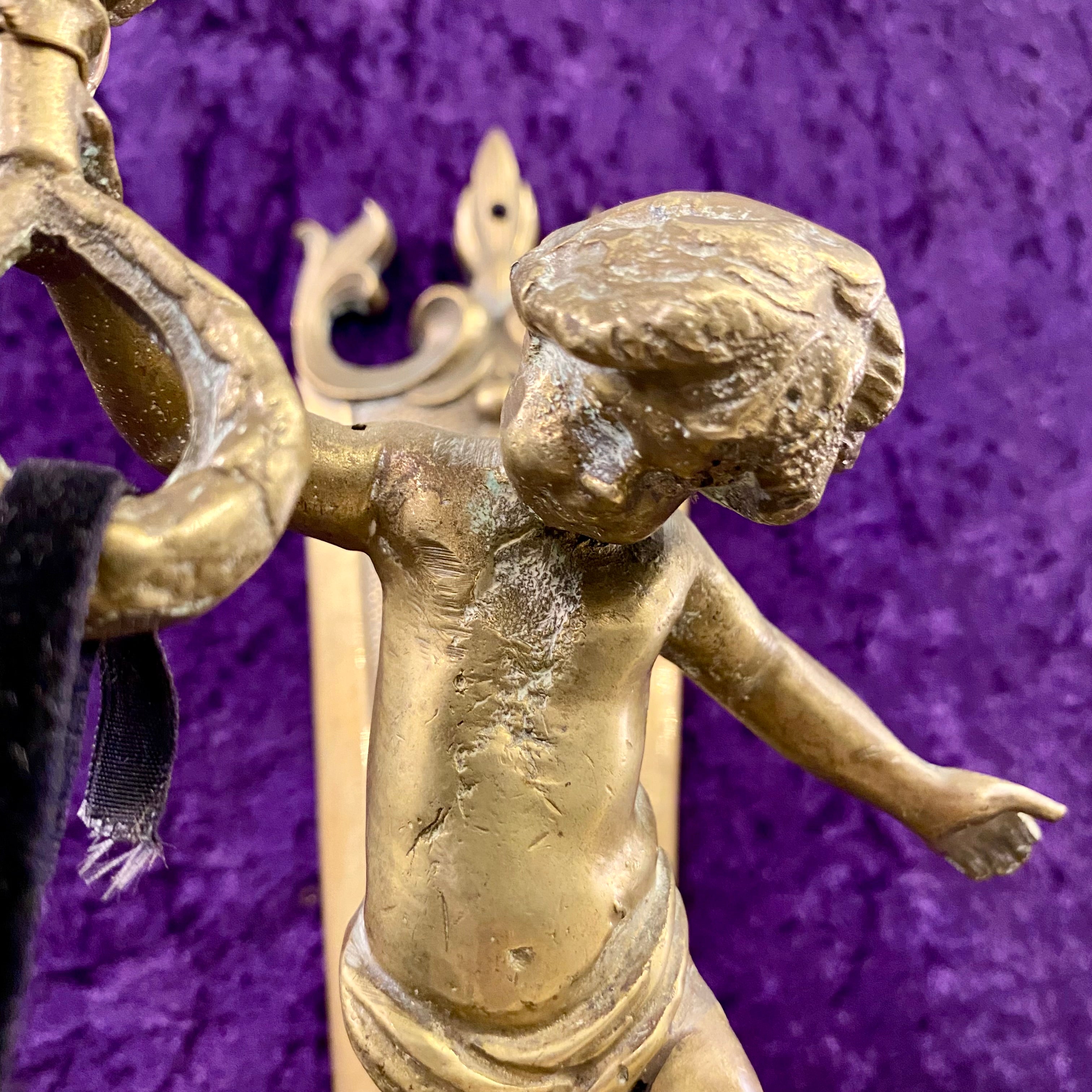 Antique Brass Cherub Wall Light