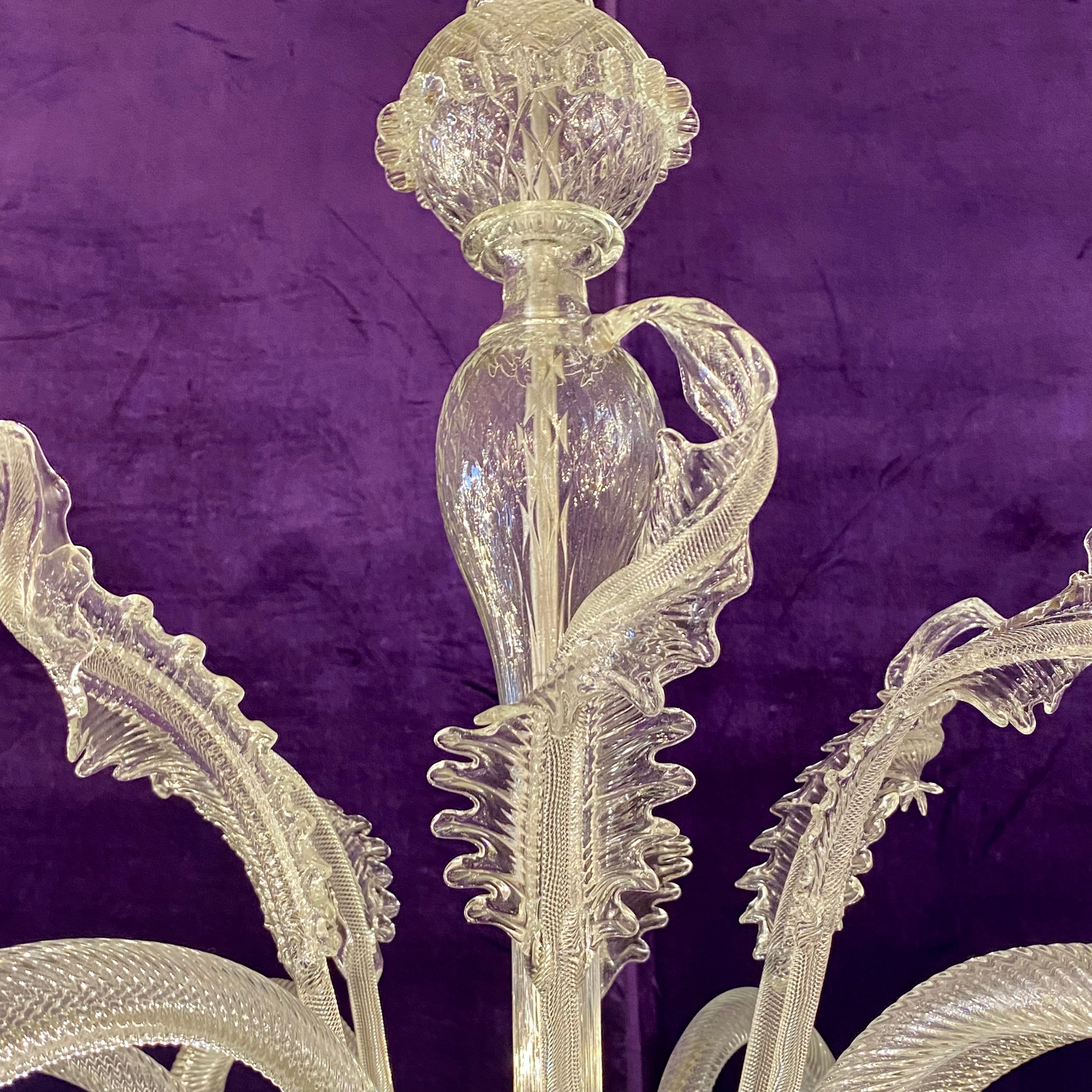 INCREDIBLE!! Clear Glass Antique Murano Chandelier