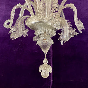 INCREDIBLE!! Clear Glass Antique Murano Chandelier