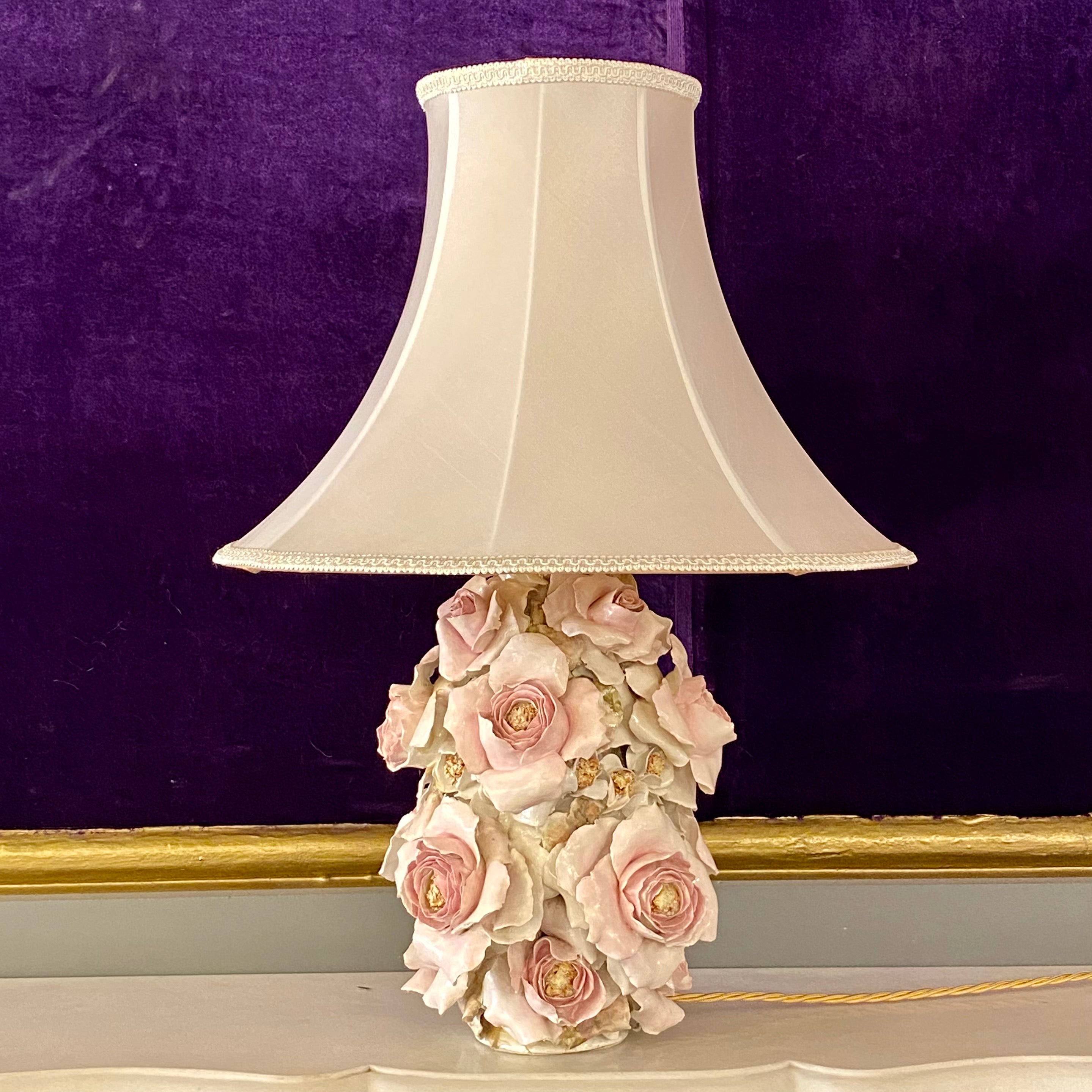 Delicate Porcelain Rose Lamp Base