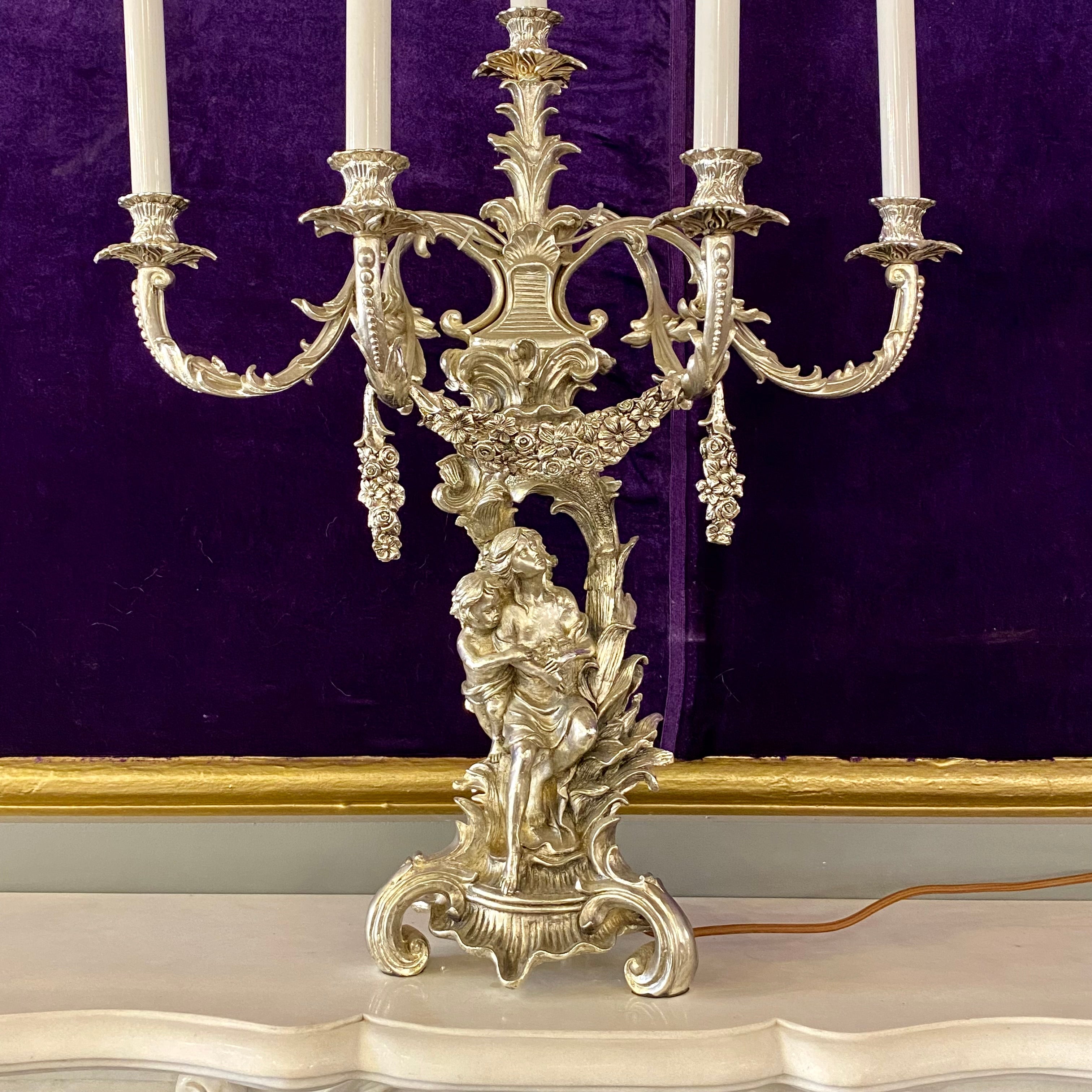 Large Silver Plated Table Candelabra - SOLD