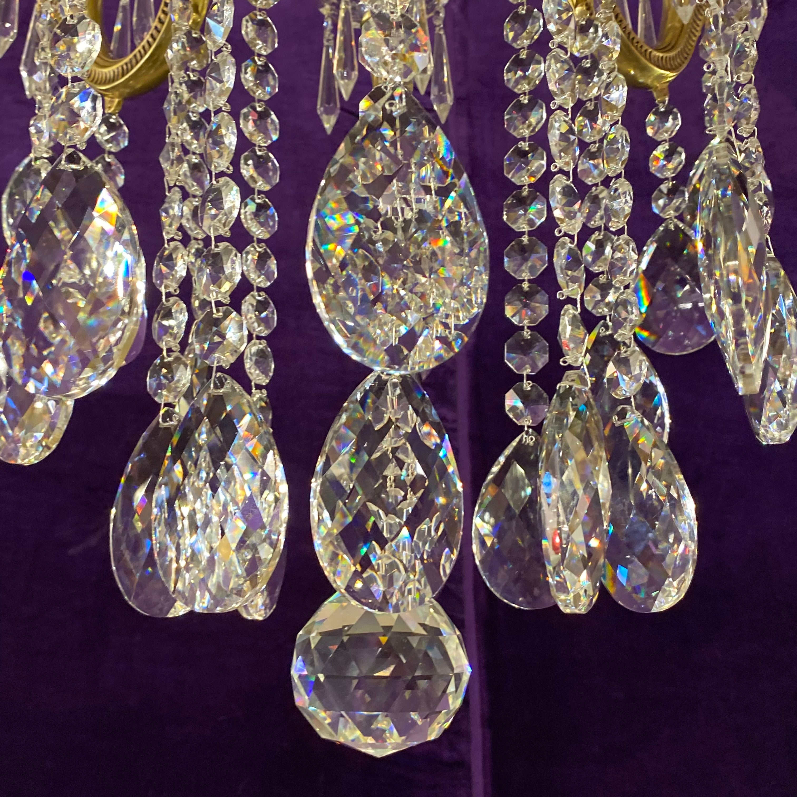 Tall Delos Eight Arm Crystal Chandelier