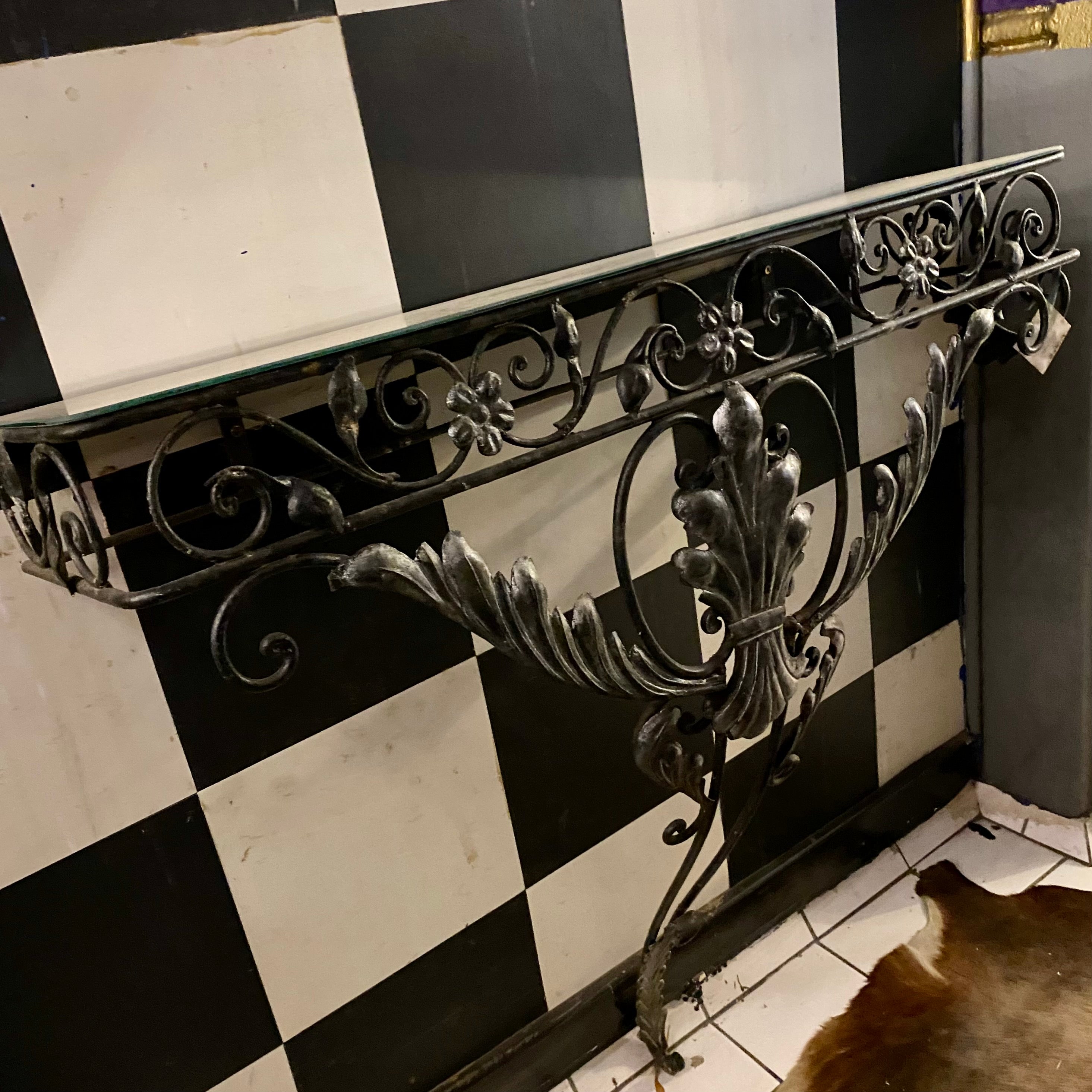 A Wrought Iron Console - SOLD