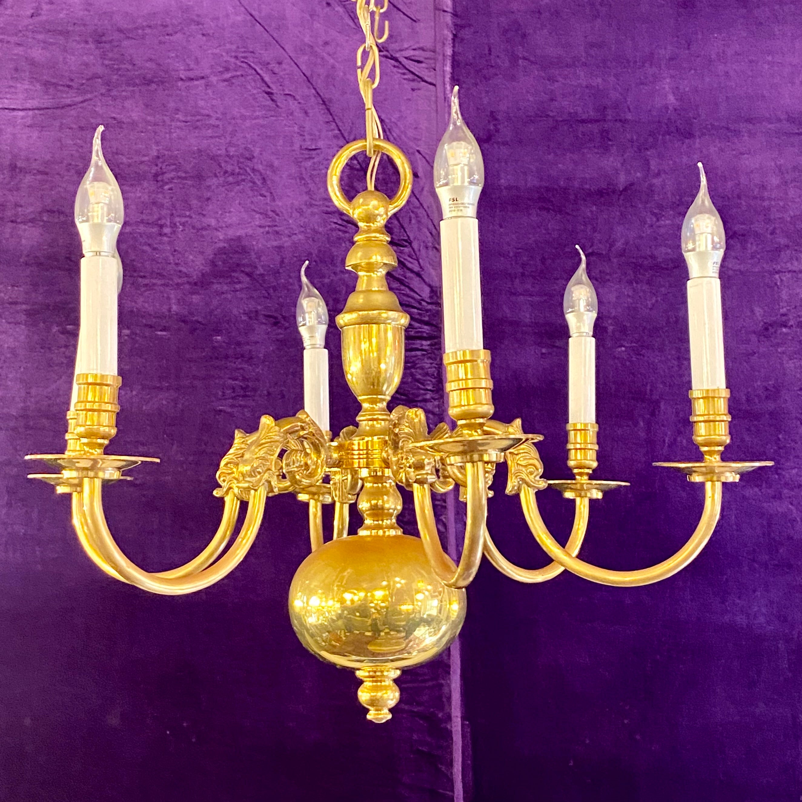 Polished Brass Flemish Chandelier