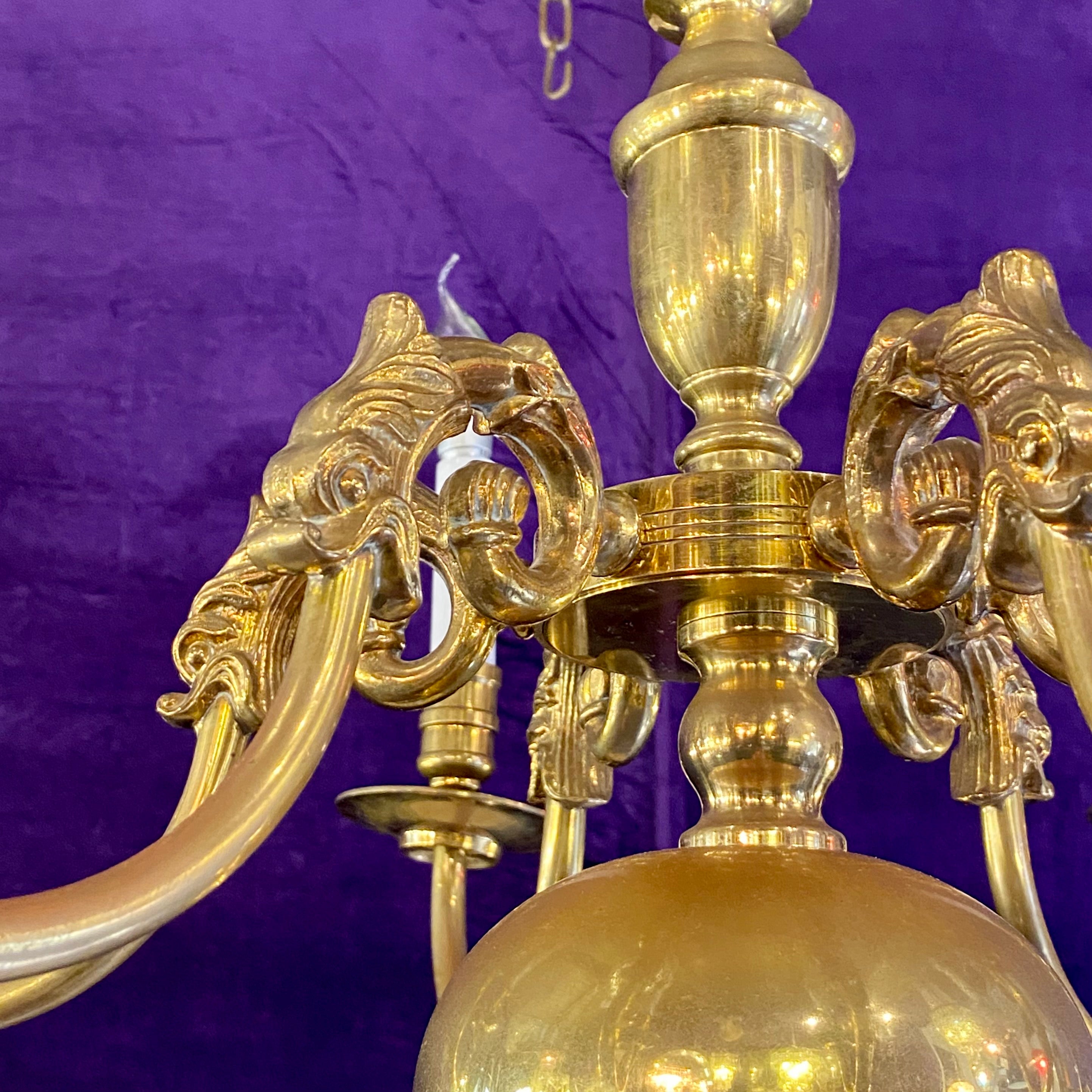 Polished Brass Flemish Chandelier