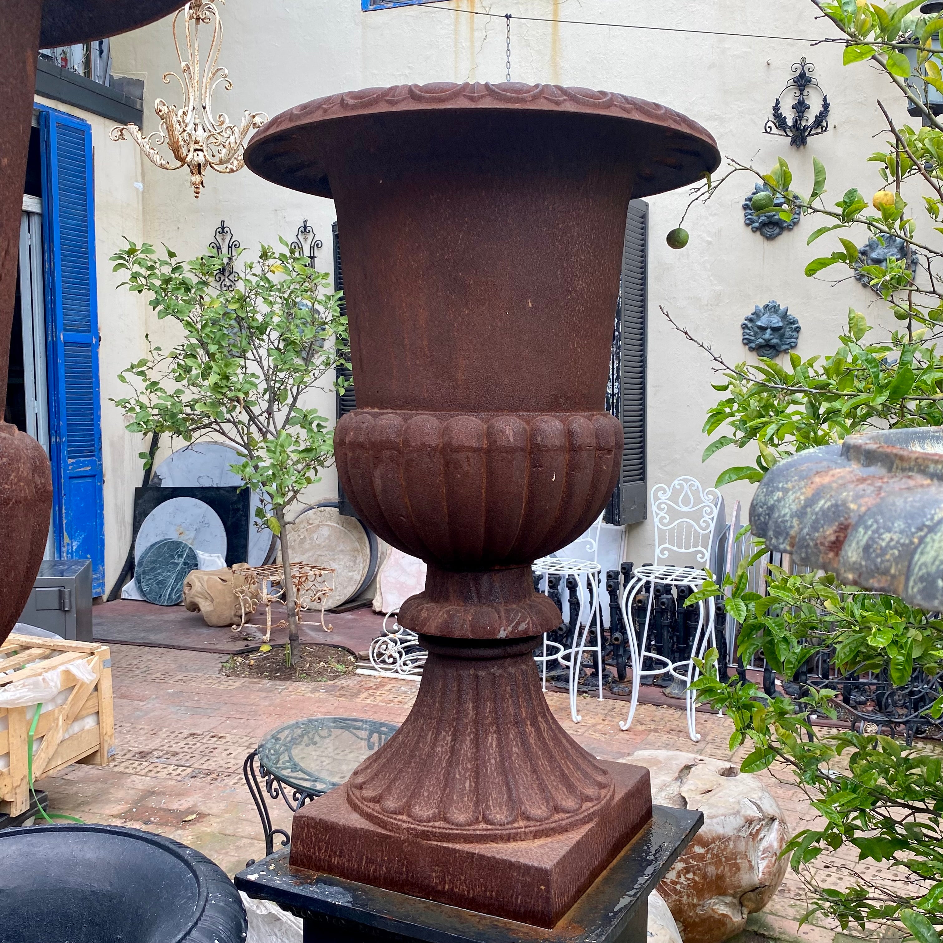 Classic Tall Cast Iron Urn