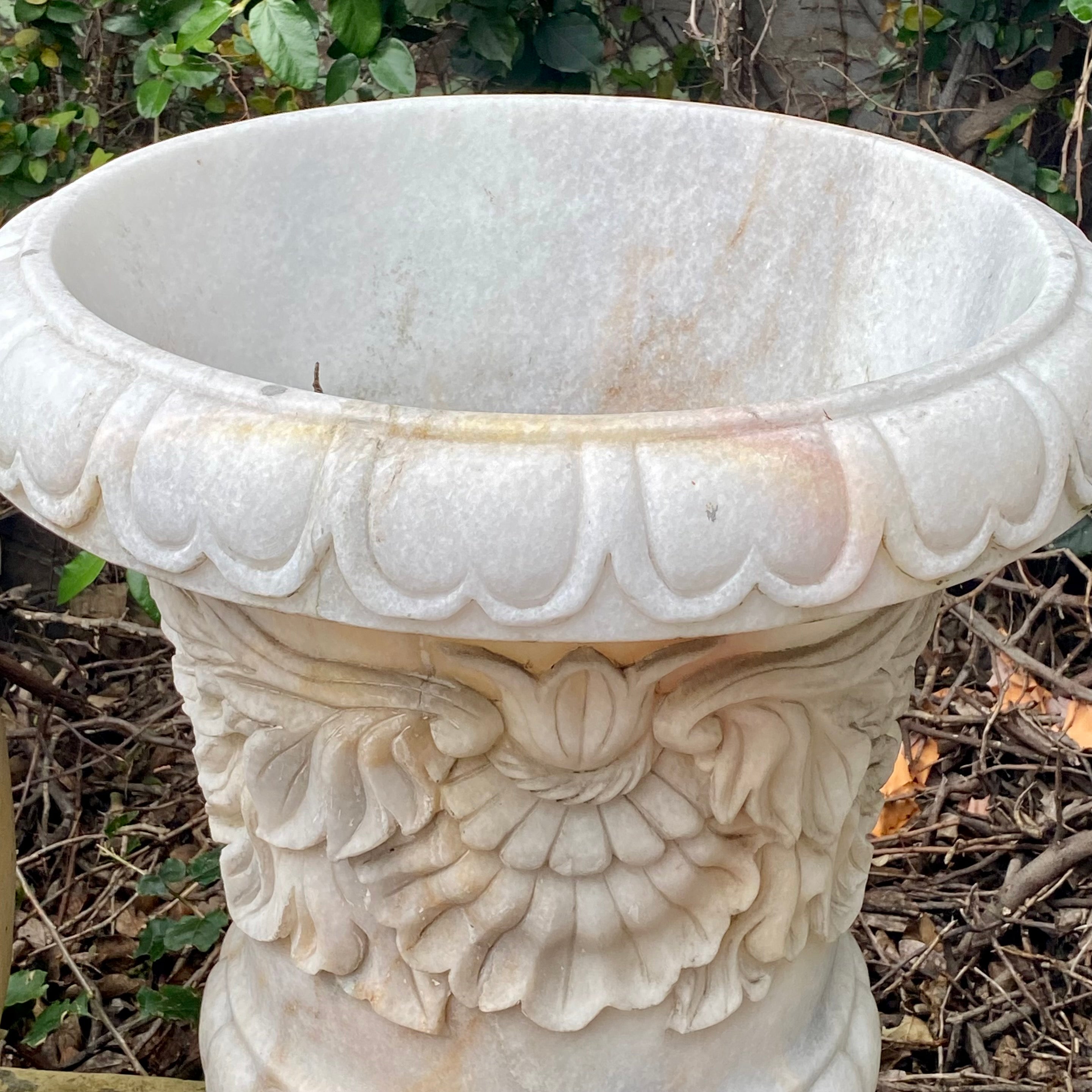 Elegant White Marble Urns