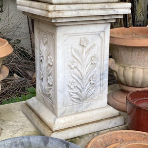 Unusual White Marble Urn with Ram Heads - SOLD