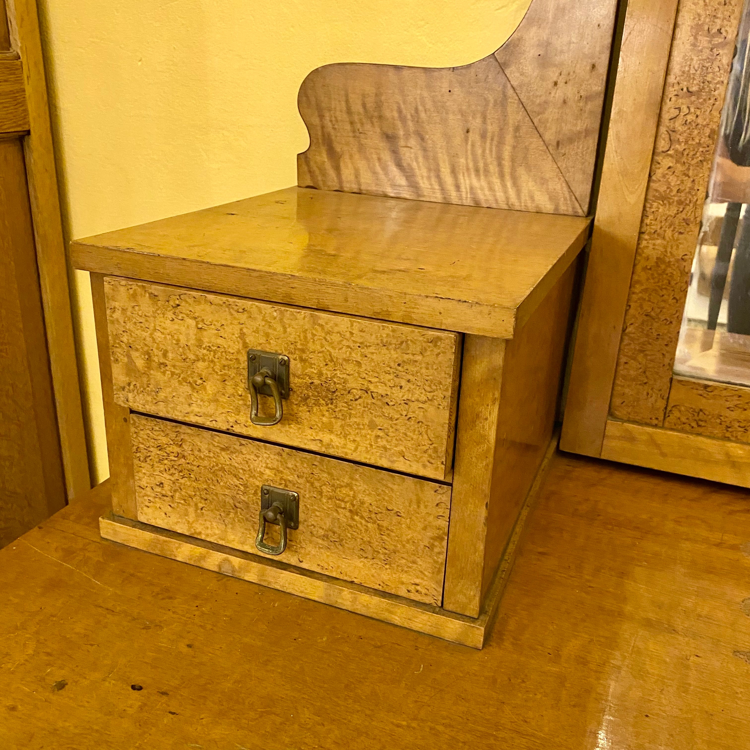 Vintage Dressing Table with Maple Veneer & Swivel Mirror