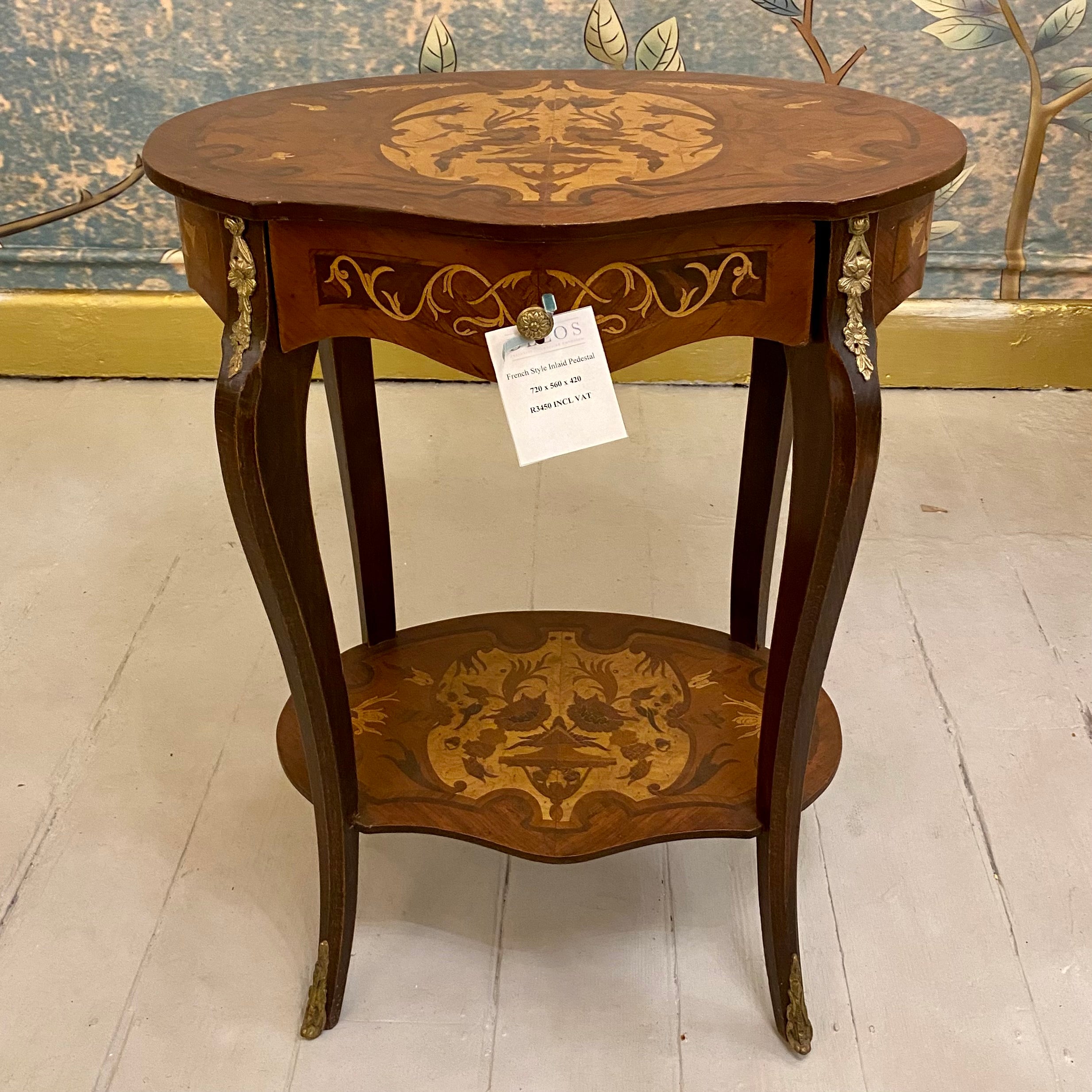 French Style Inlaid Pedestal