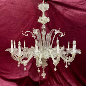 Pair of Very Rare Magnificent Murano Chandeliers - SOLD