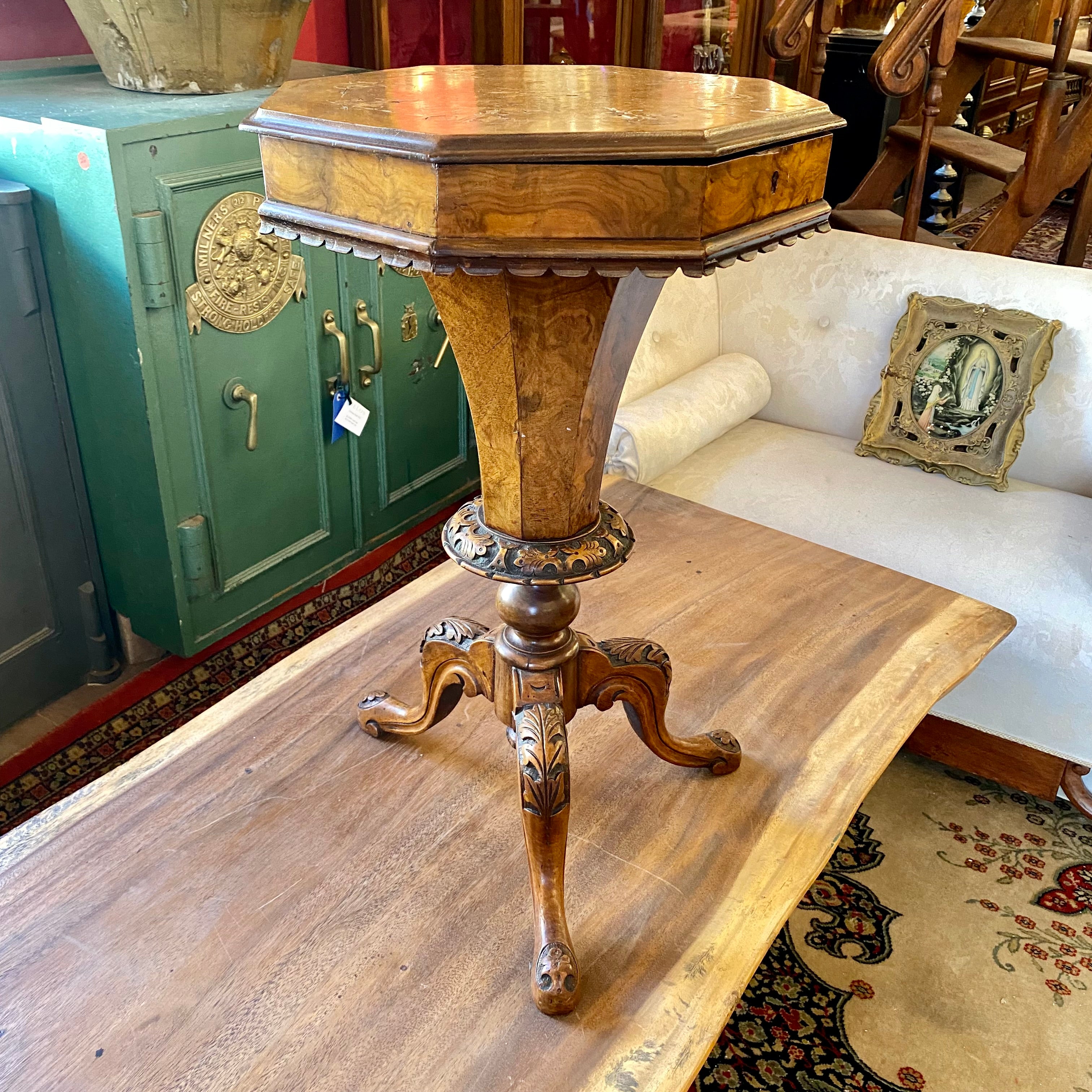 Victorian Walnut Needlework Table