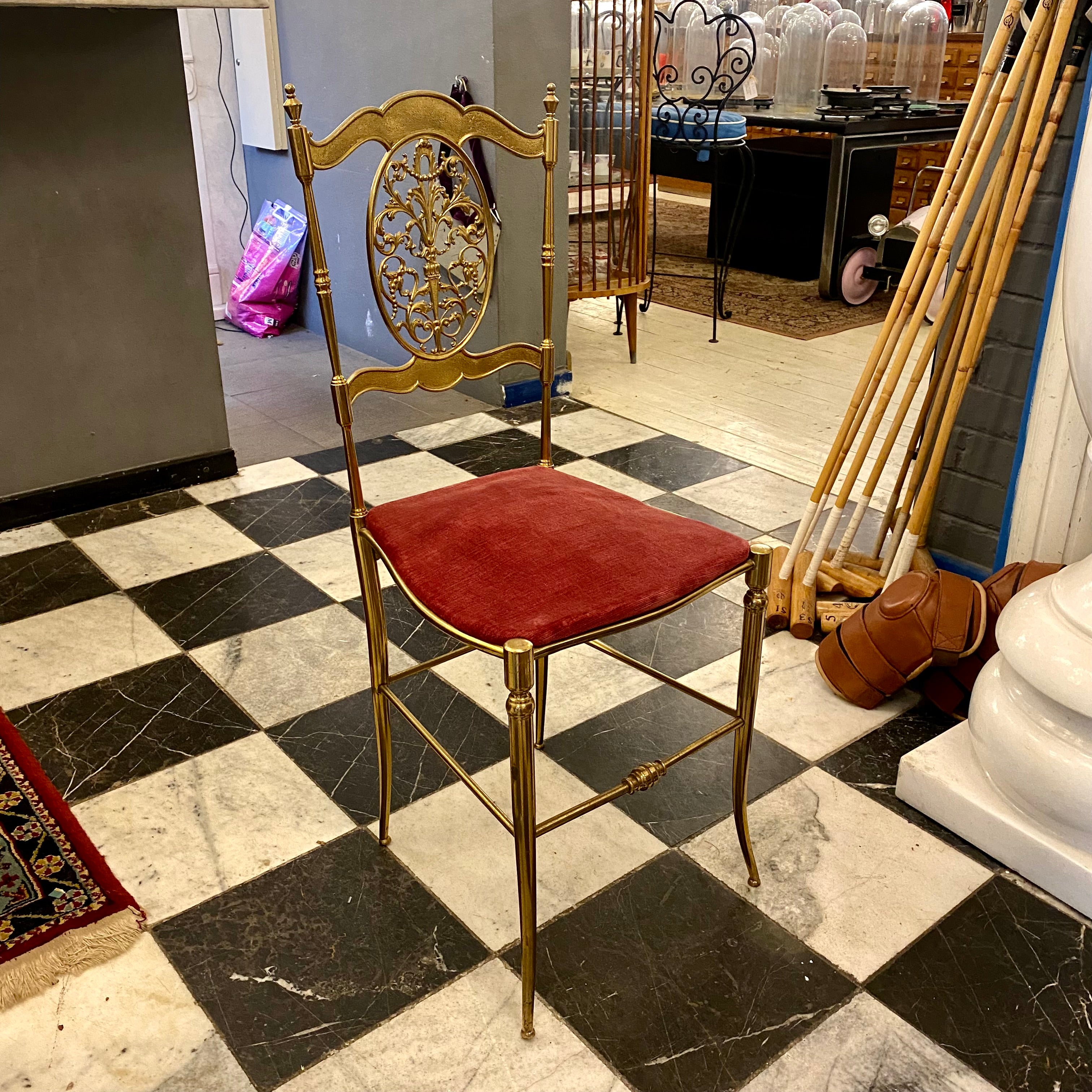 Assorted Antique Polished Brass Chairs