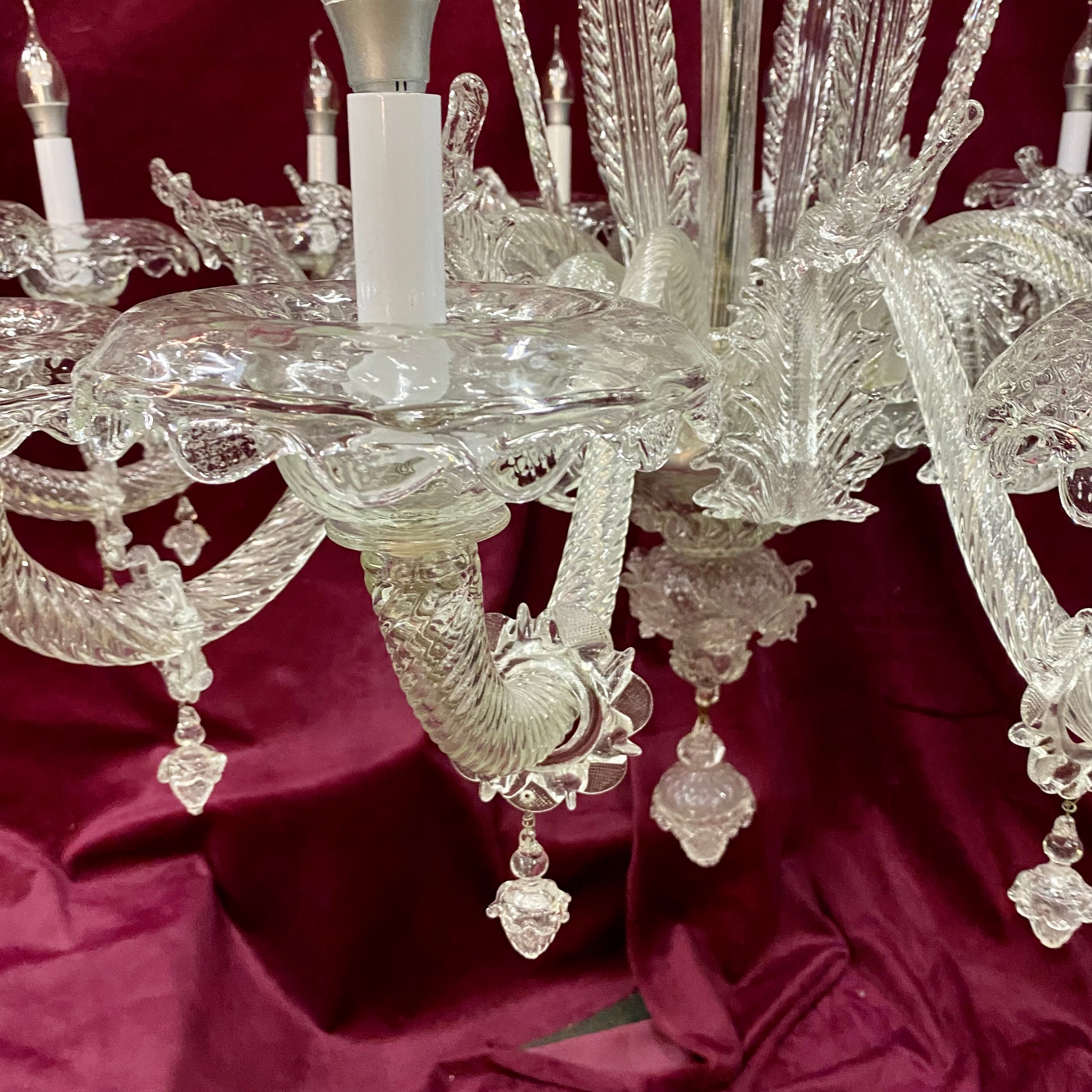 Pair of Very Rare Magnificent Murano Chandeliers - SOLD