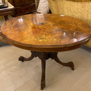 Antique Burr Walnut Dining Table